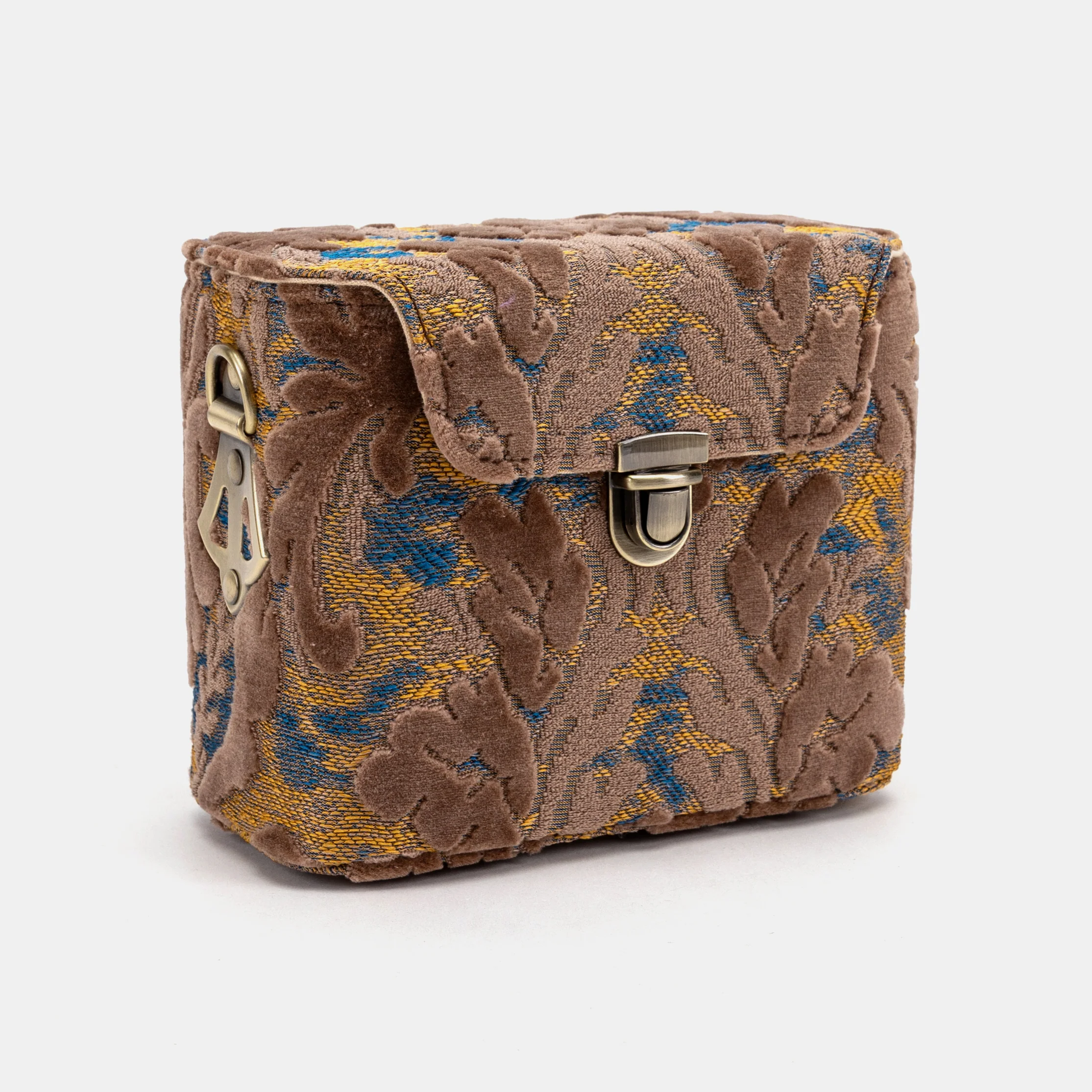 Burnout Velvet Camel Emma Small Train Case Crossbody - Image 4
