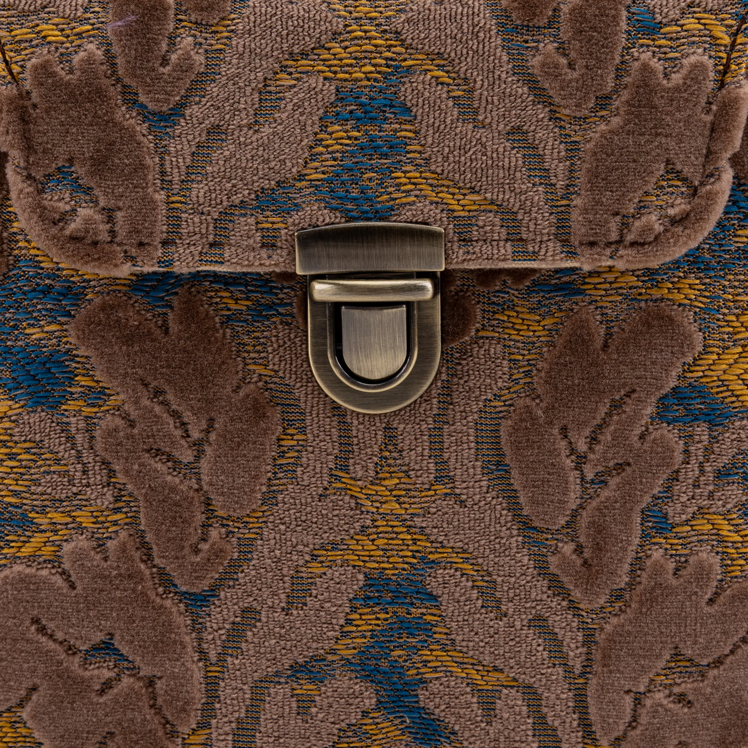 Burnout Velvet Camel Emma Small Train Case Crossbody - Image 5