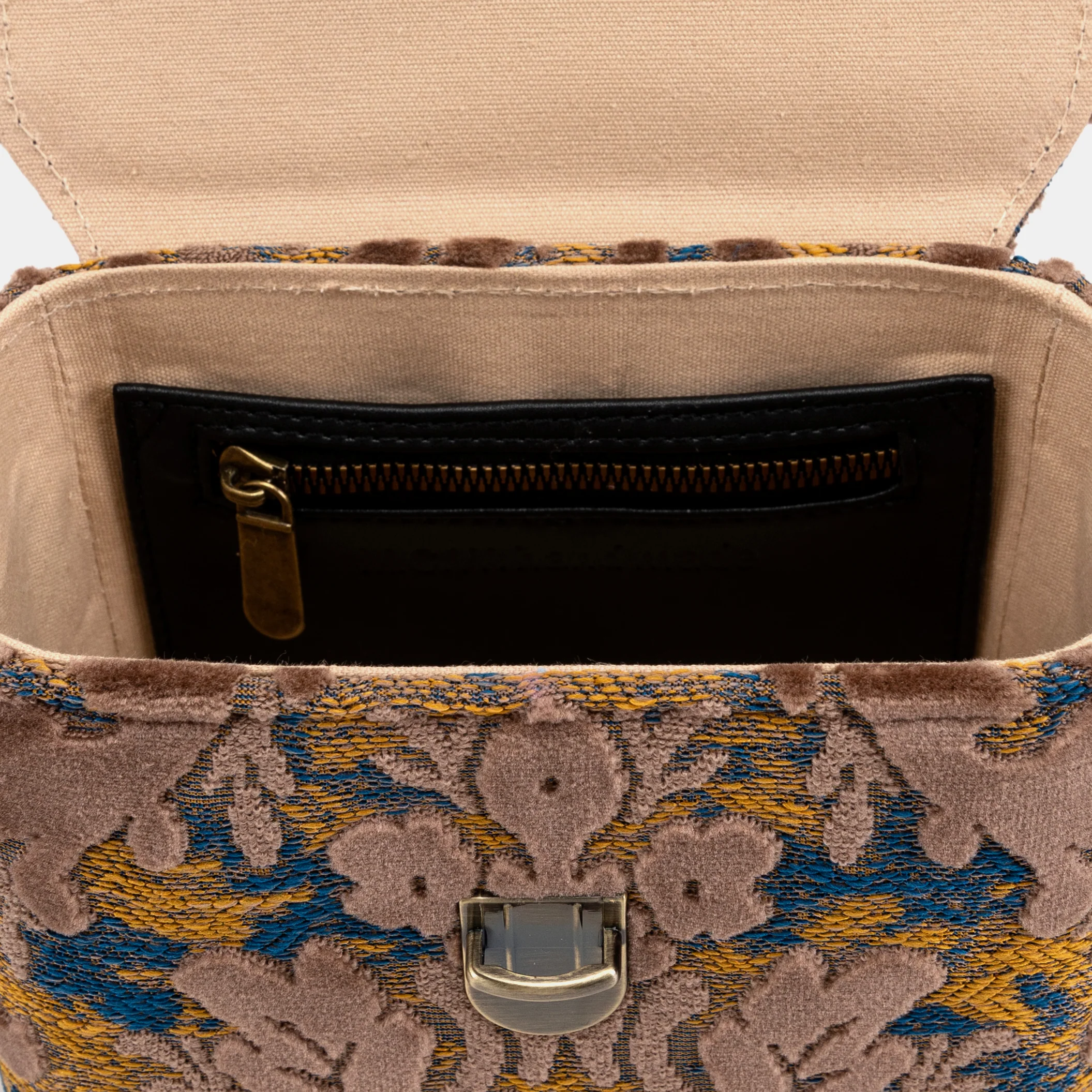 Burnout Velvet Camel Emma Small Train Case Crossbody - Image 9