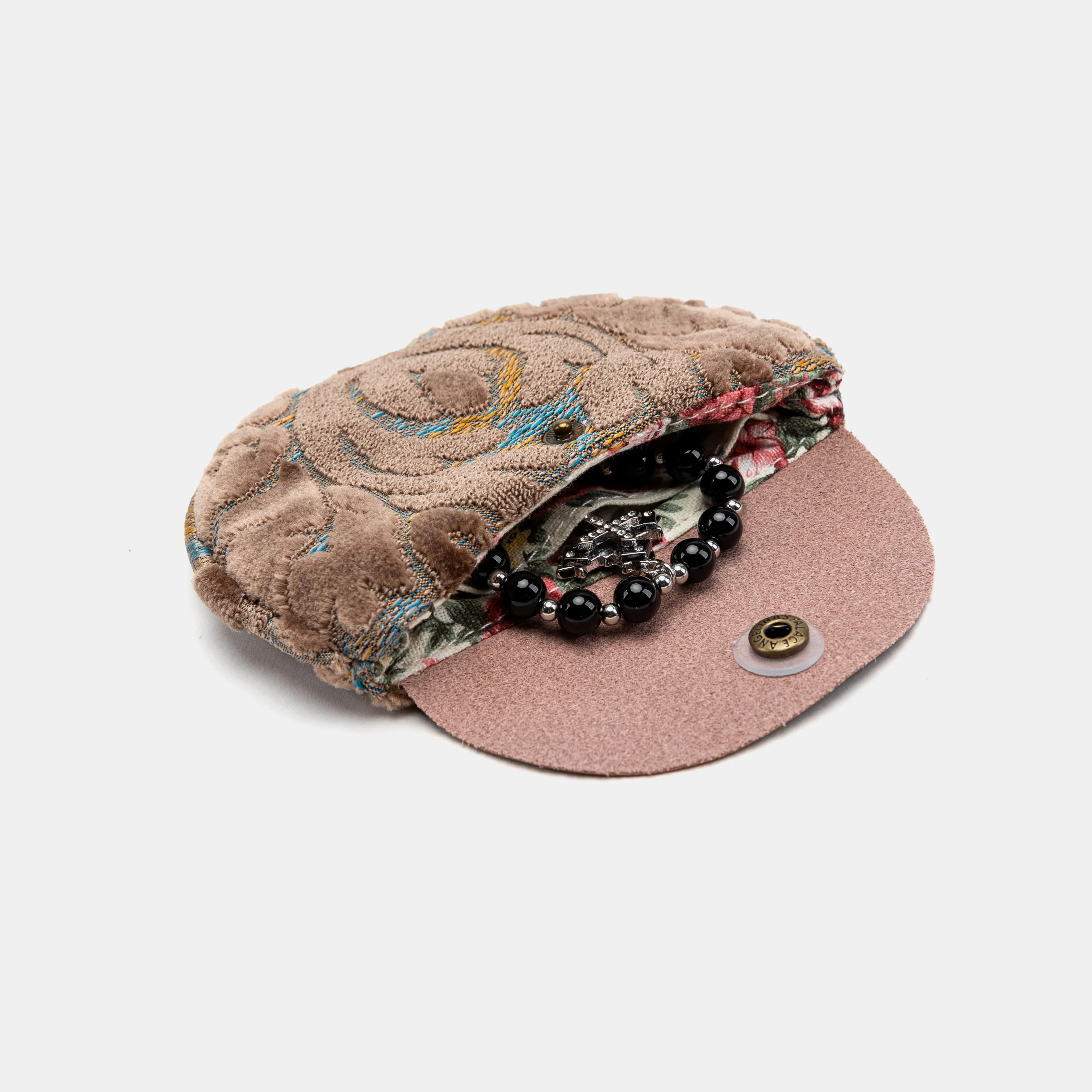 Burnout Velvet Camel Rosary Bag - Image 3