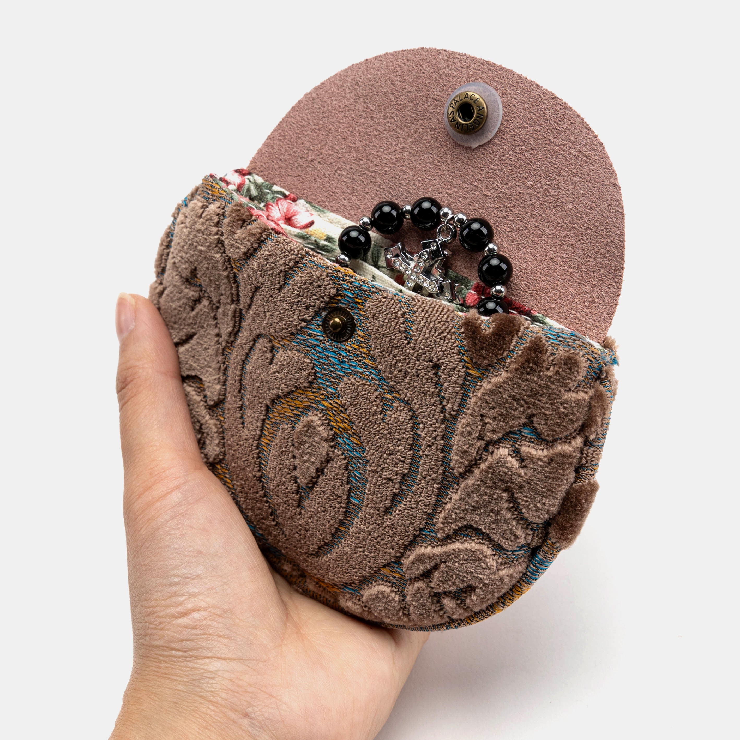 Burnout Velvet Camel Rosary Bag - Image 4