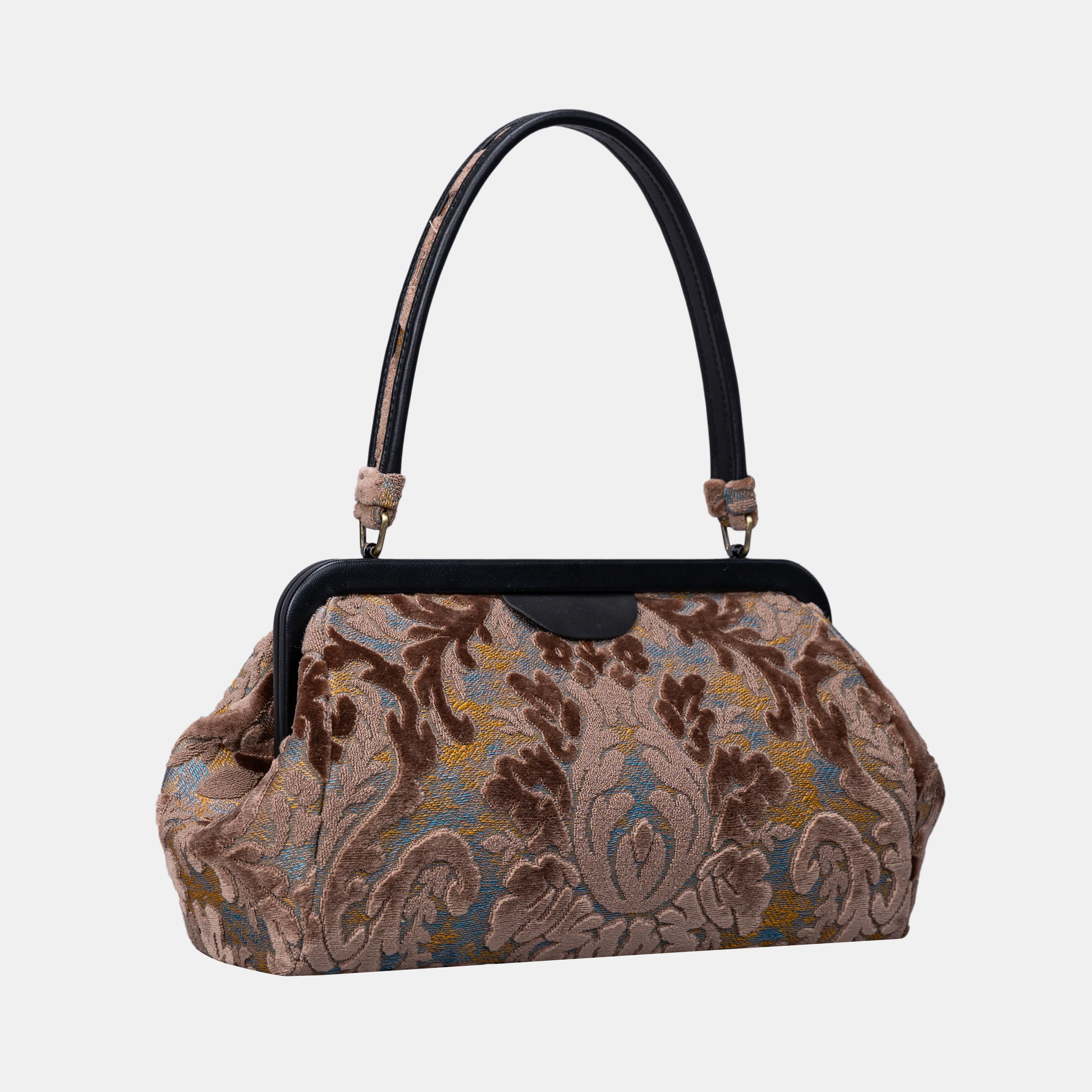 Burnout Velvet Camel Shoulder Bag - Image 3