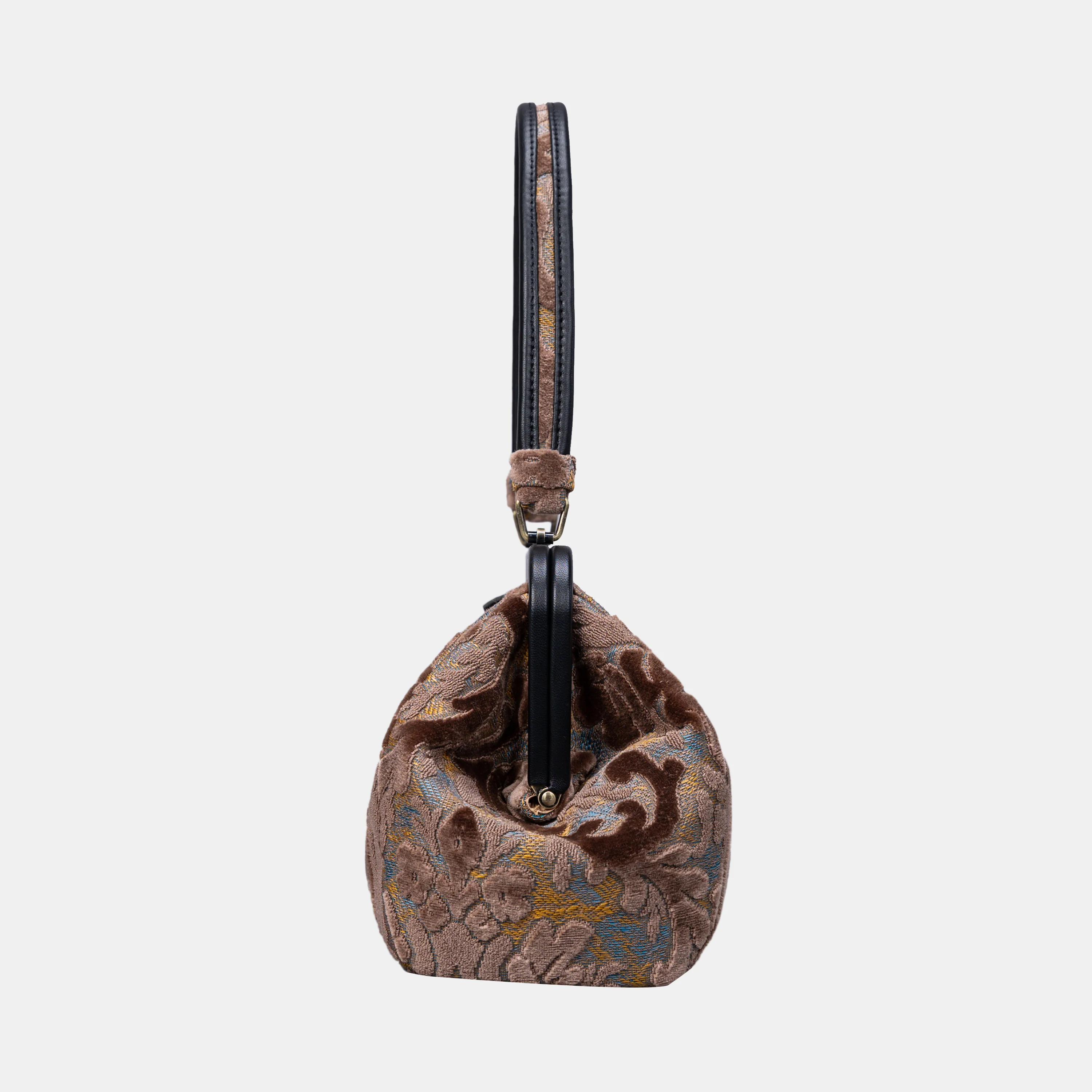 Burnout Velvet Camel Shoulder Bag - Image 4