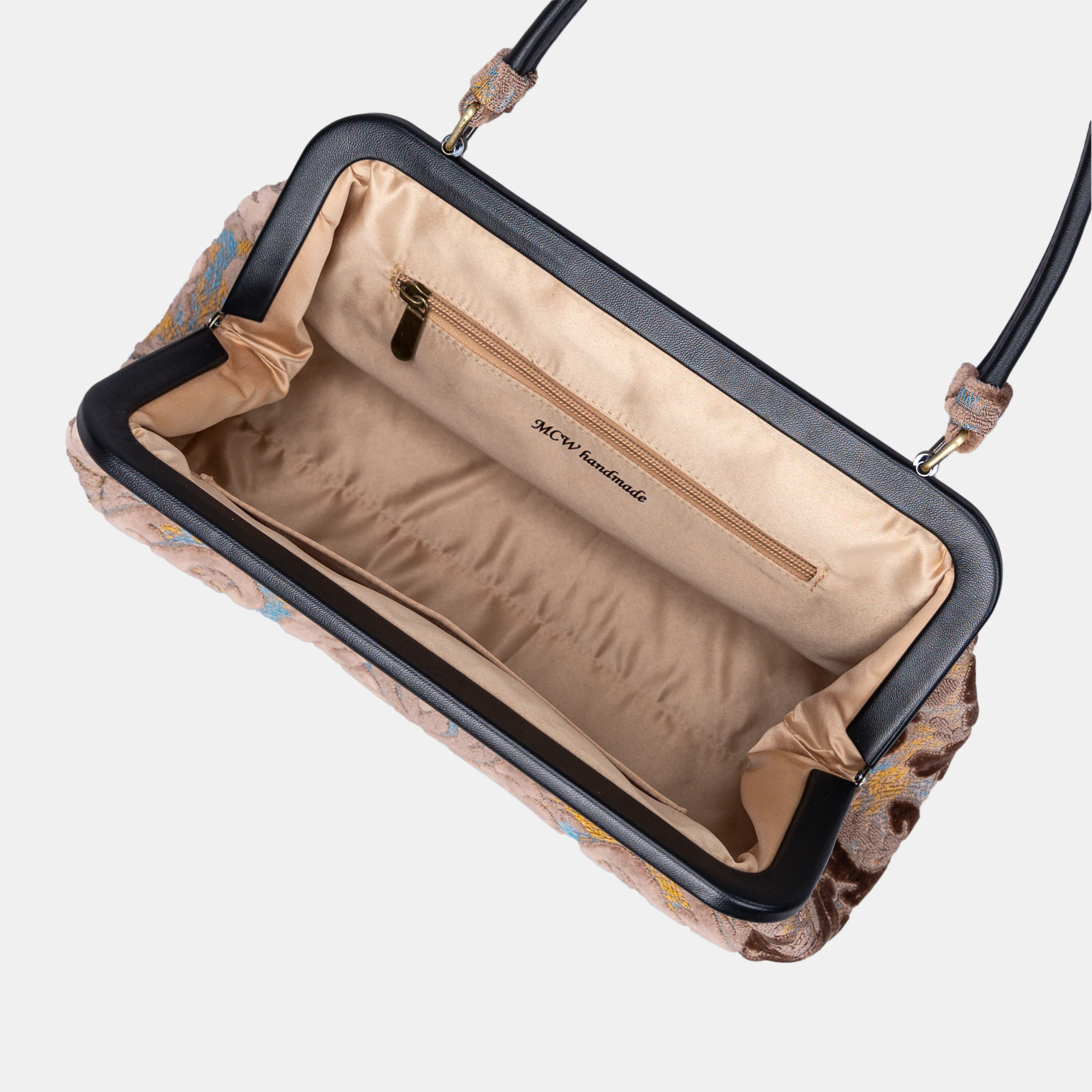 Burnout Velvet Camel Shoulder Bag - Image 7
