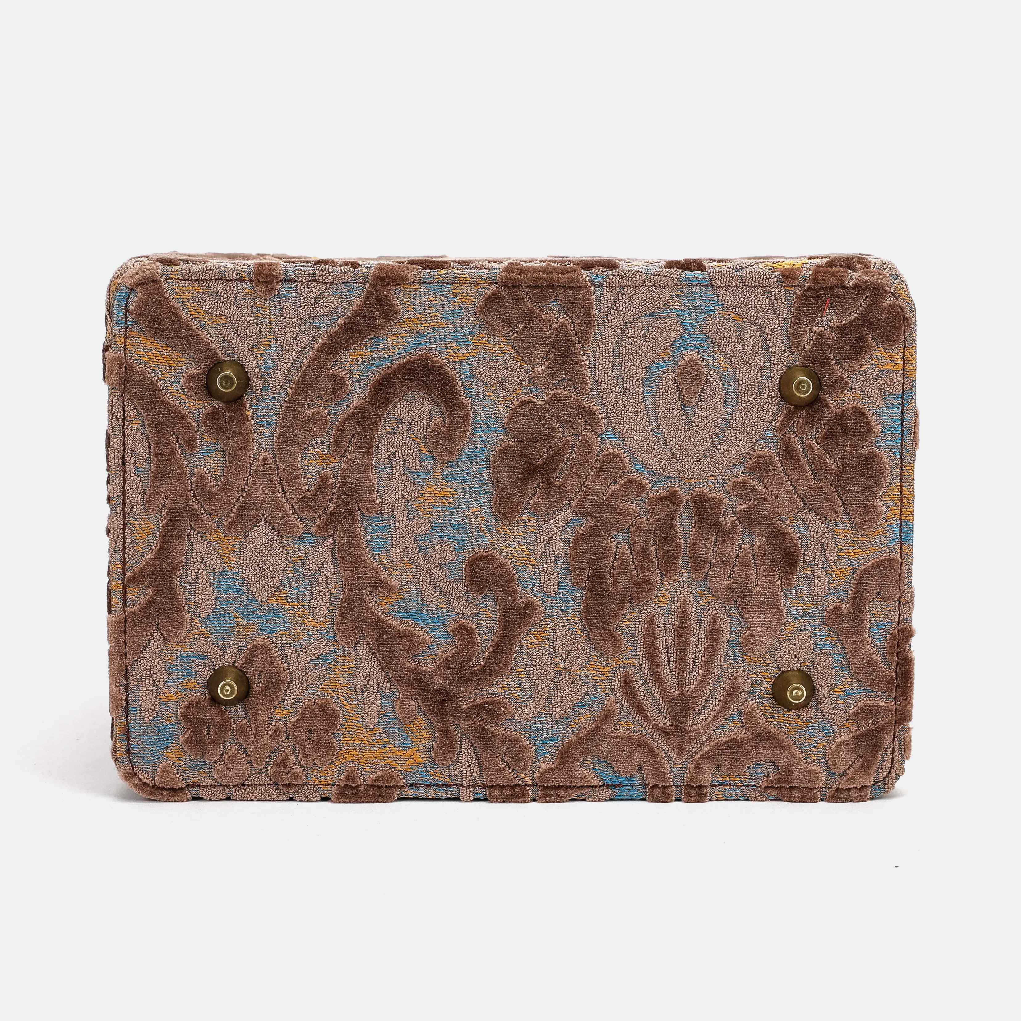 Burnout Velvet Camel Vivienne Carpet Purse Gladstone Bag - Image 10