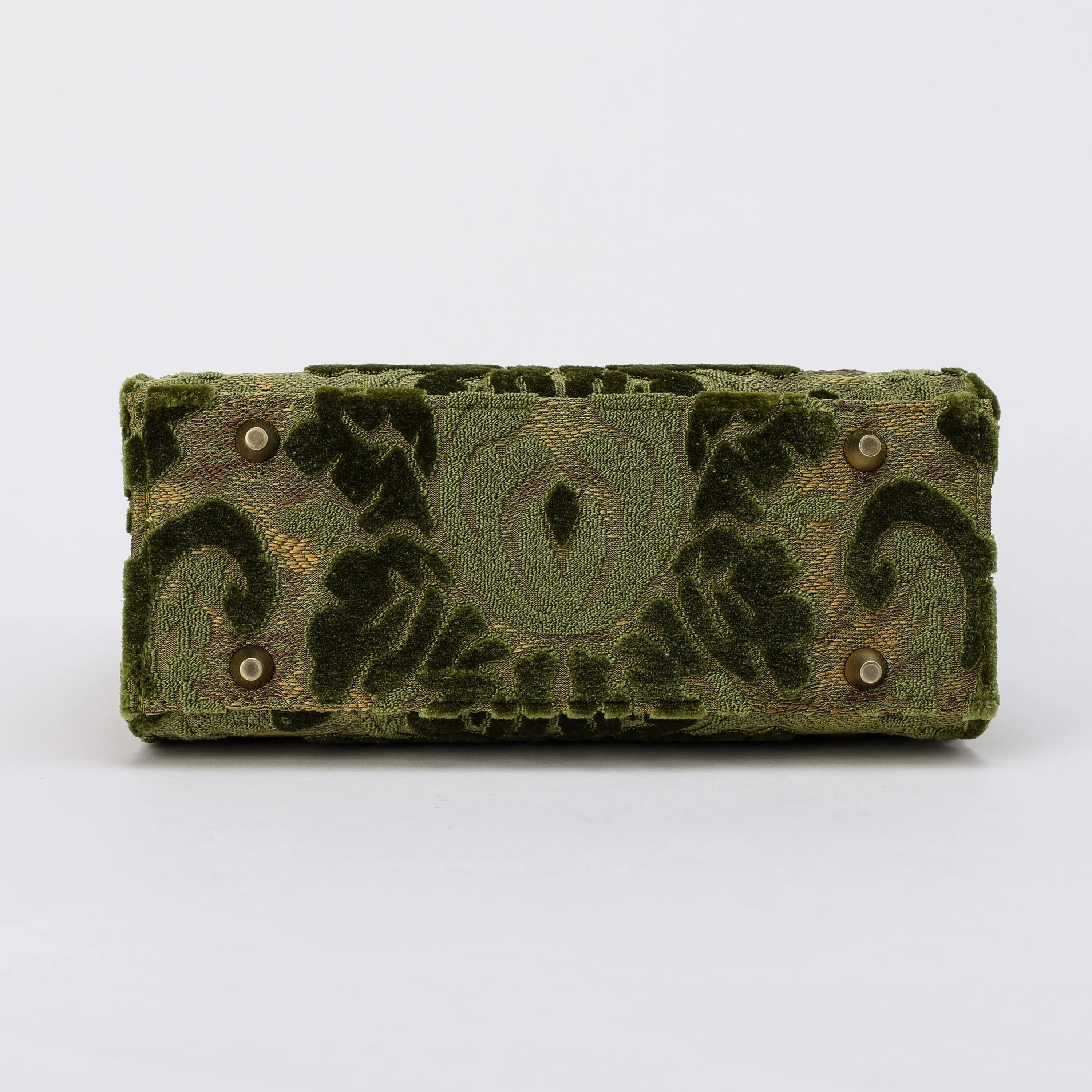 Burnout Velvet Fern Green Flap Satchel - Image 6