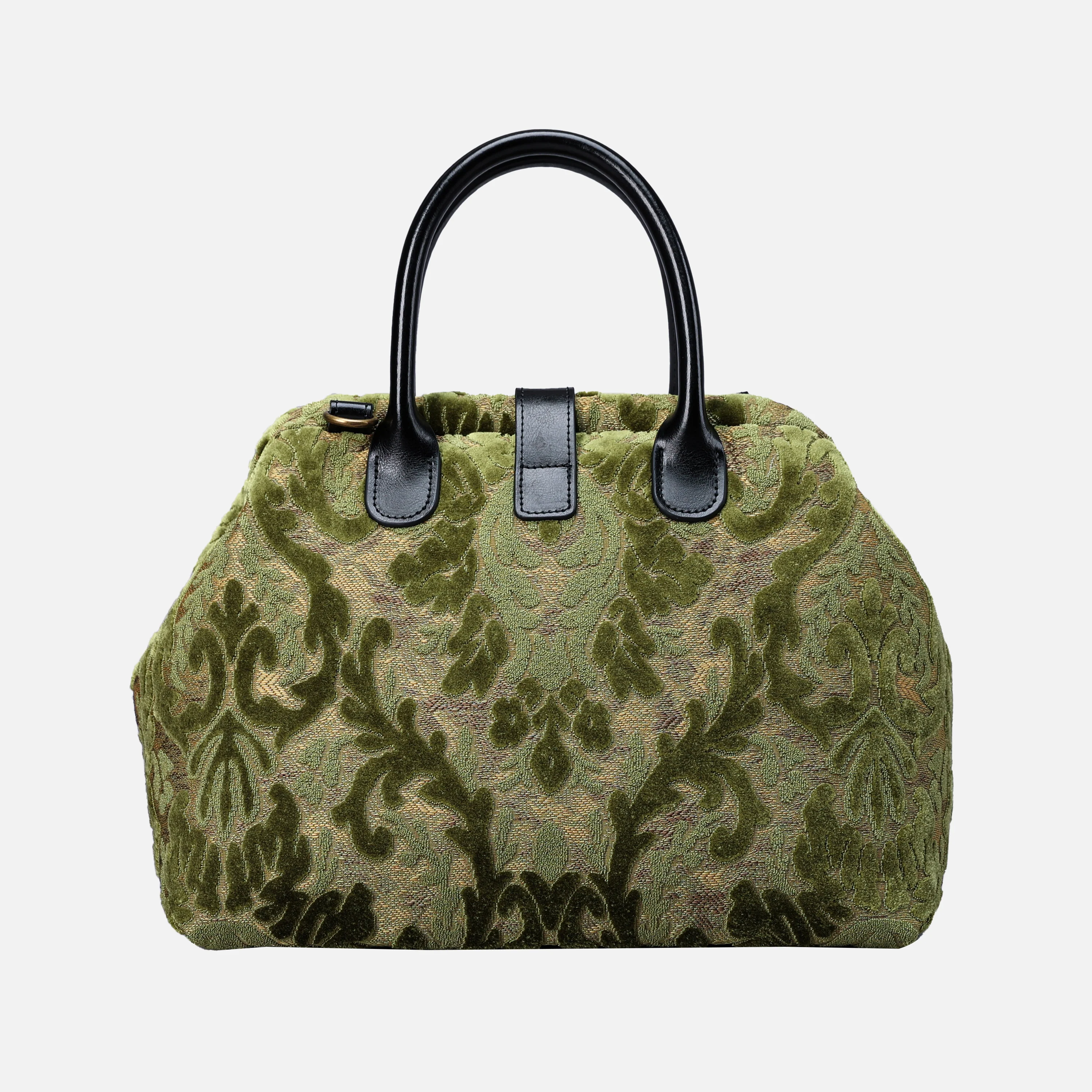 Burnout Velvet Fern Green Carpet Handbag Purse - Image 4