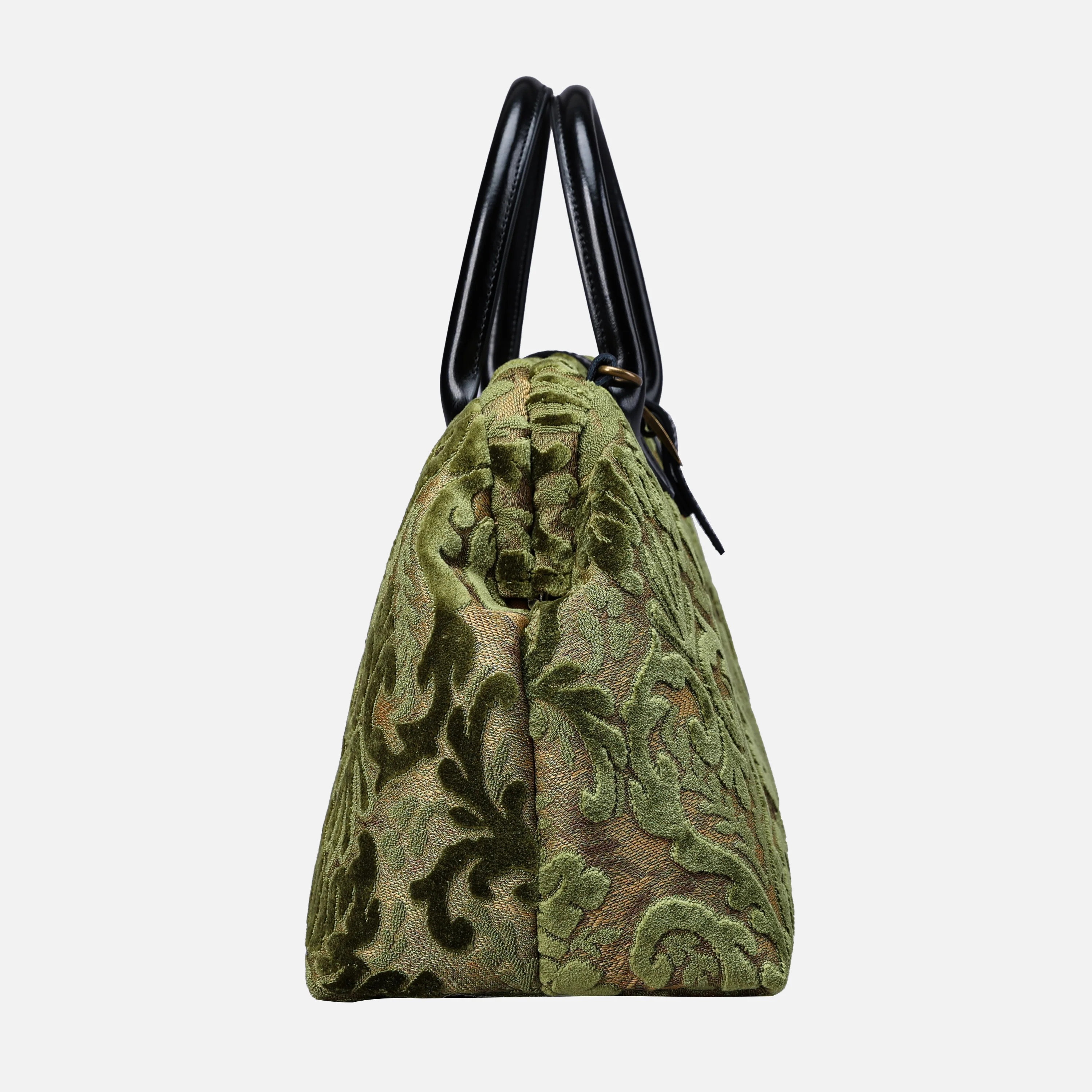 Burnout Velvet Fern Green Carpet Handbag Purse - Image 6