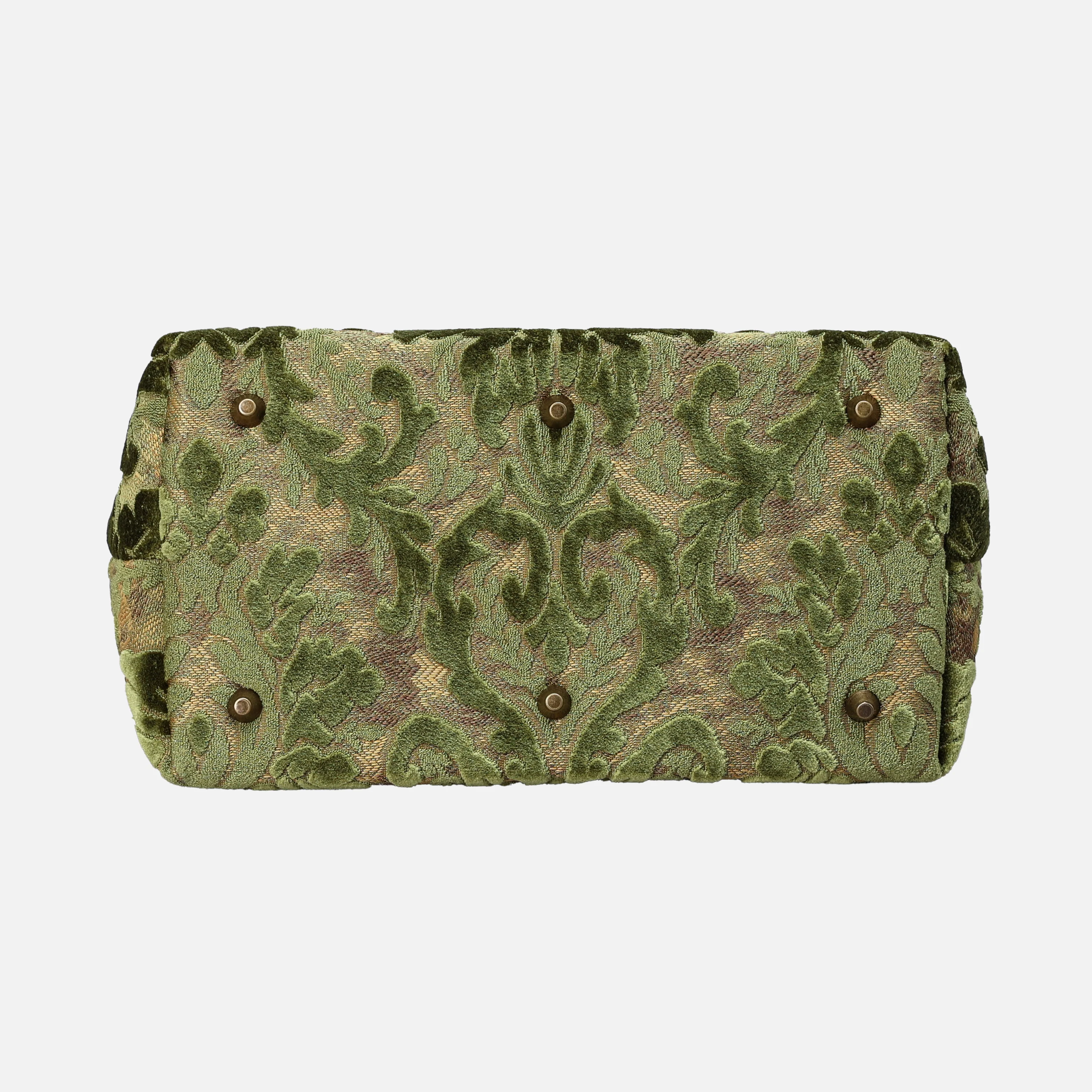 Burnout Velvet Fern Green Carpet Handbag Purse - Image 7