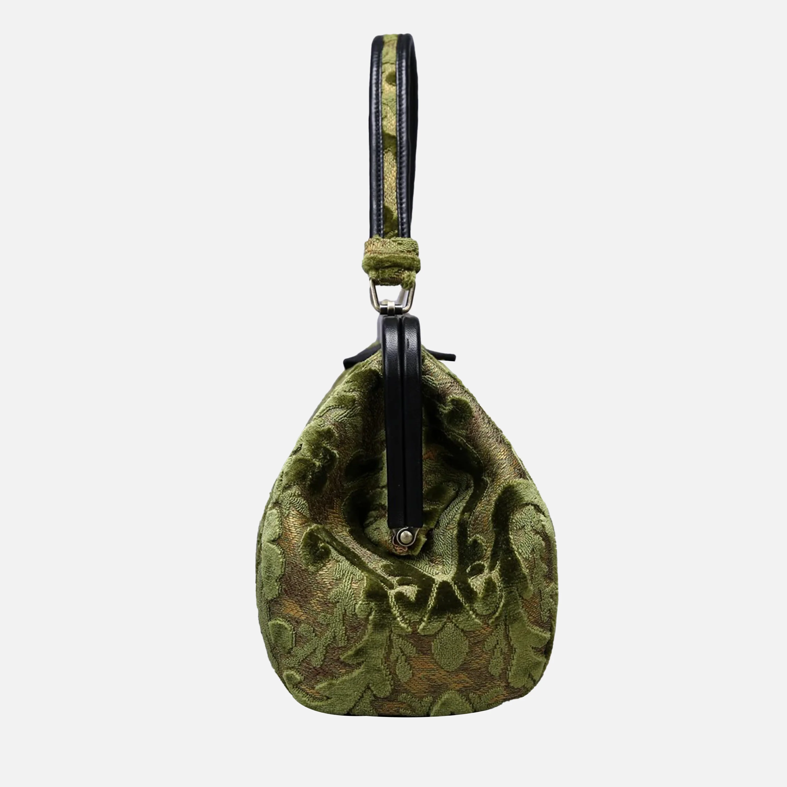 Burnout Velvet Fern Green Top Handle Purse - Image 4