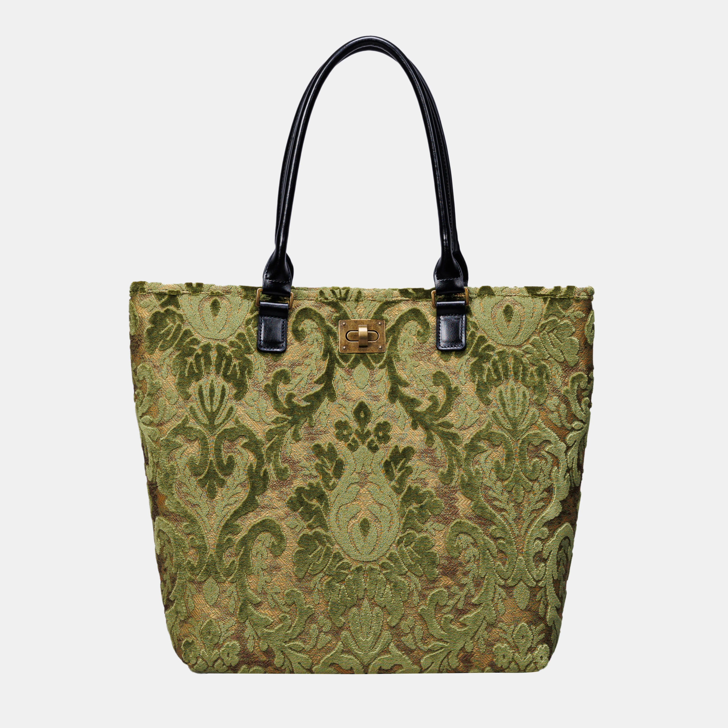 Burnout Velvet Fern Green Carpet Tote Shopper