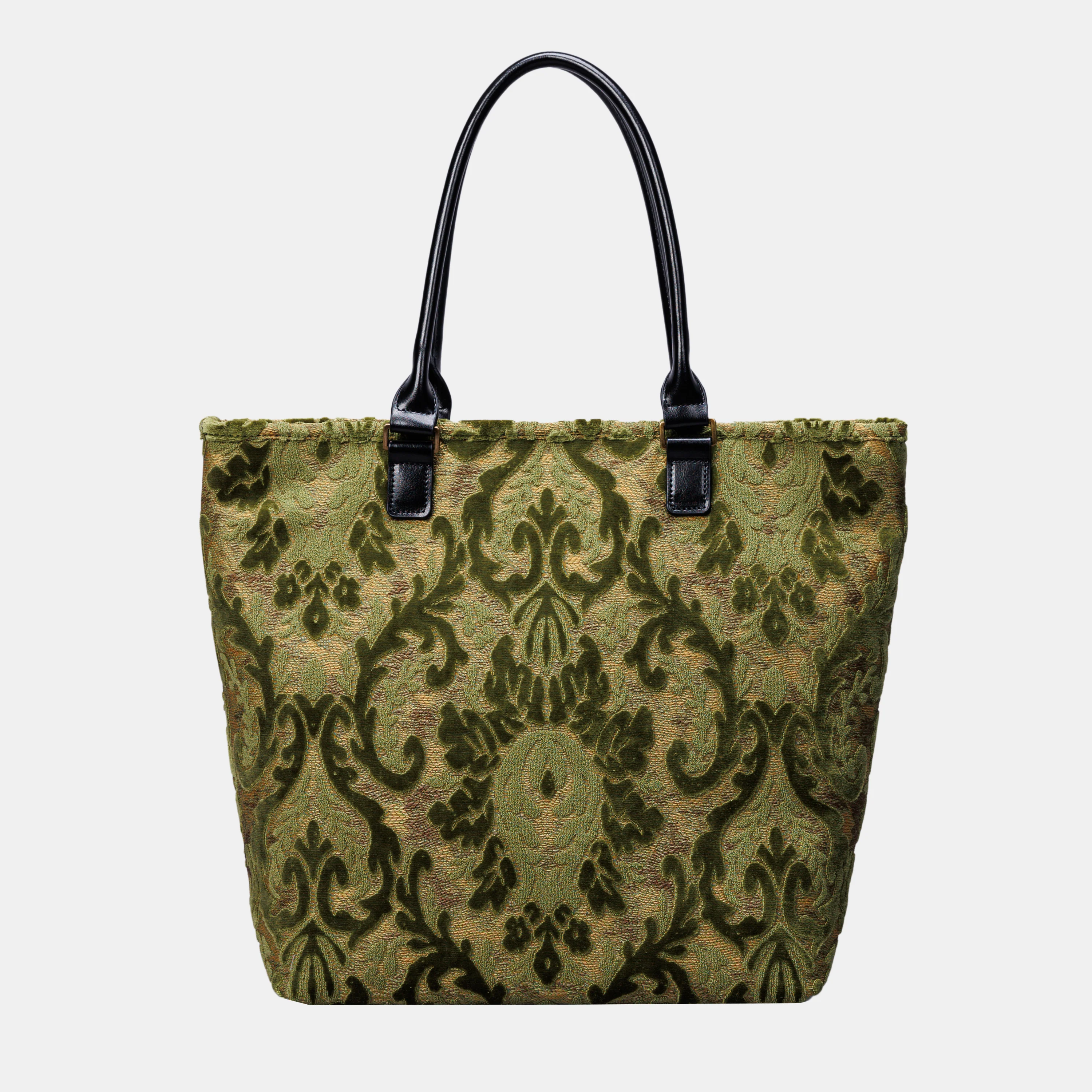 Burnout Velvet Fern Green Carpet Tote Shopper - Image 4