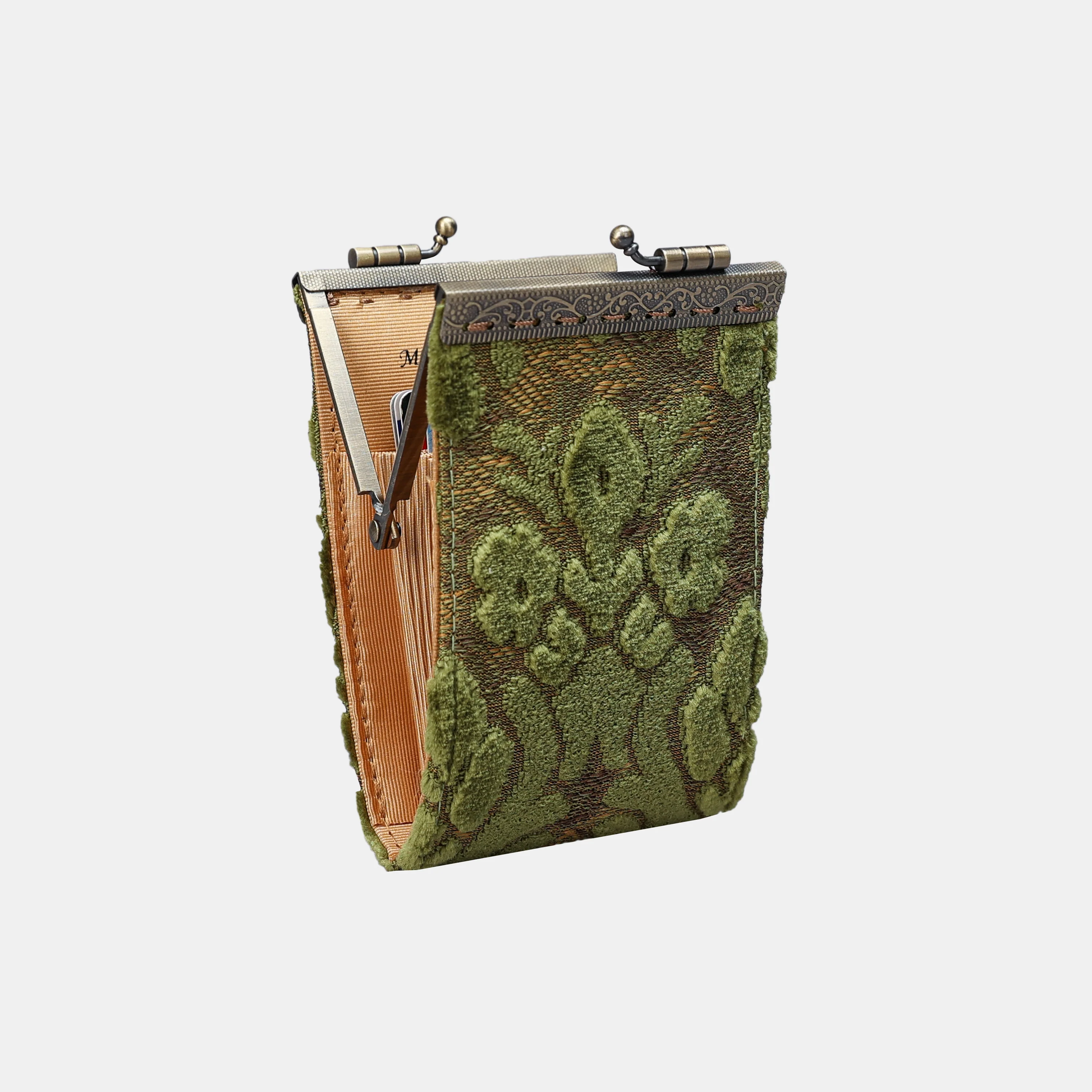 Burnout Velvet Fern Green Card Wallet - Image 3