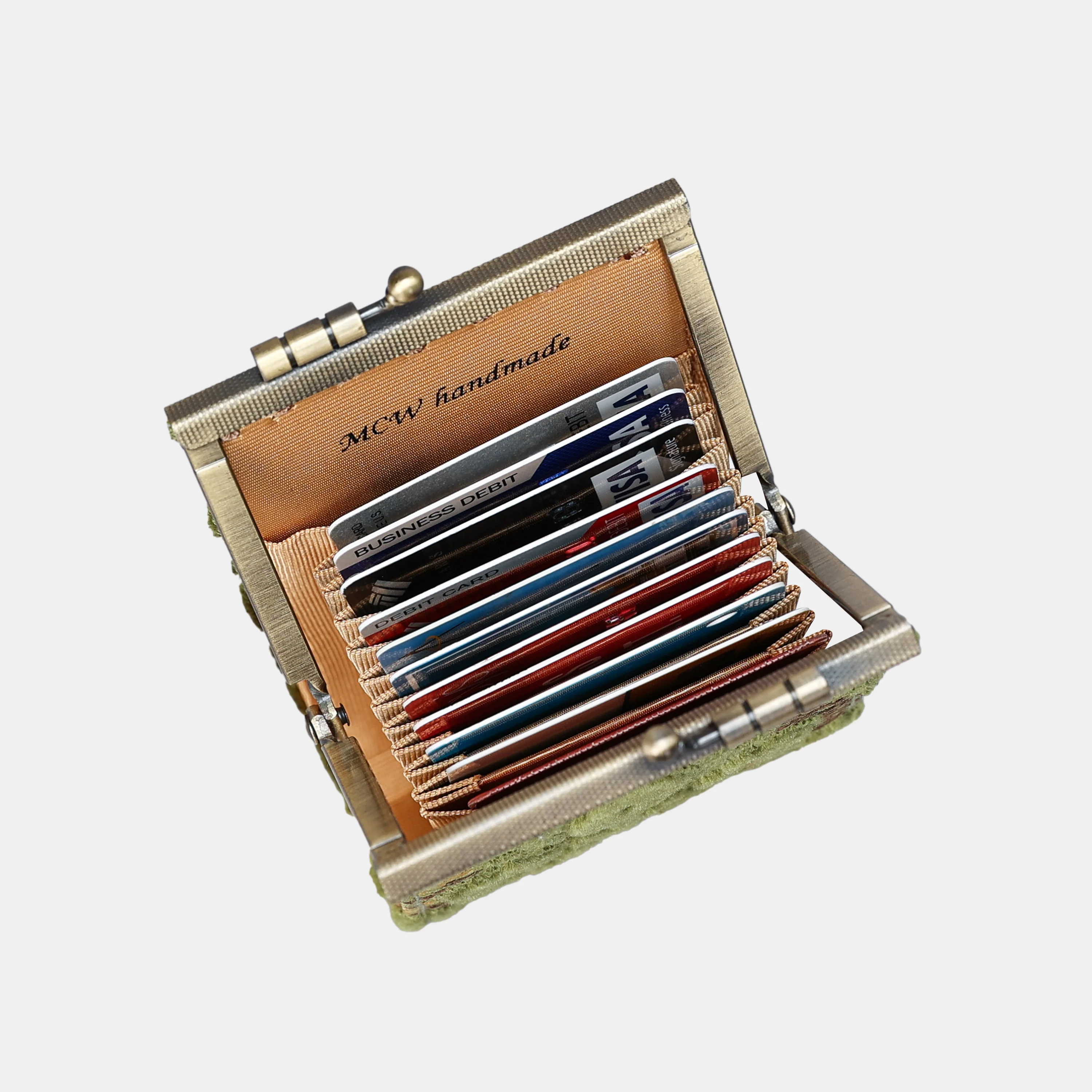 Burnout Velvet Fern Green Card Wallet - Image 4