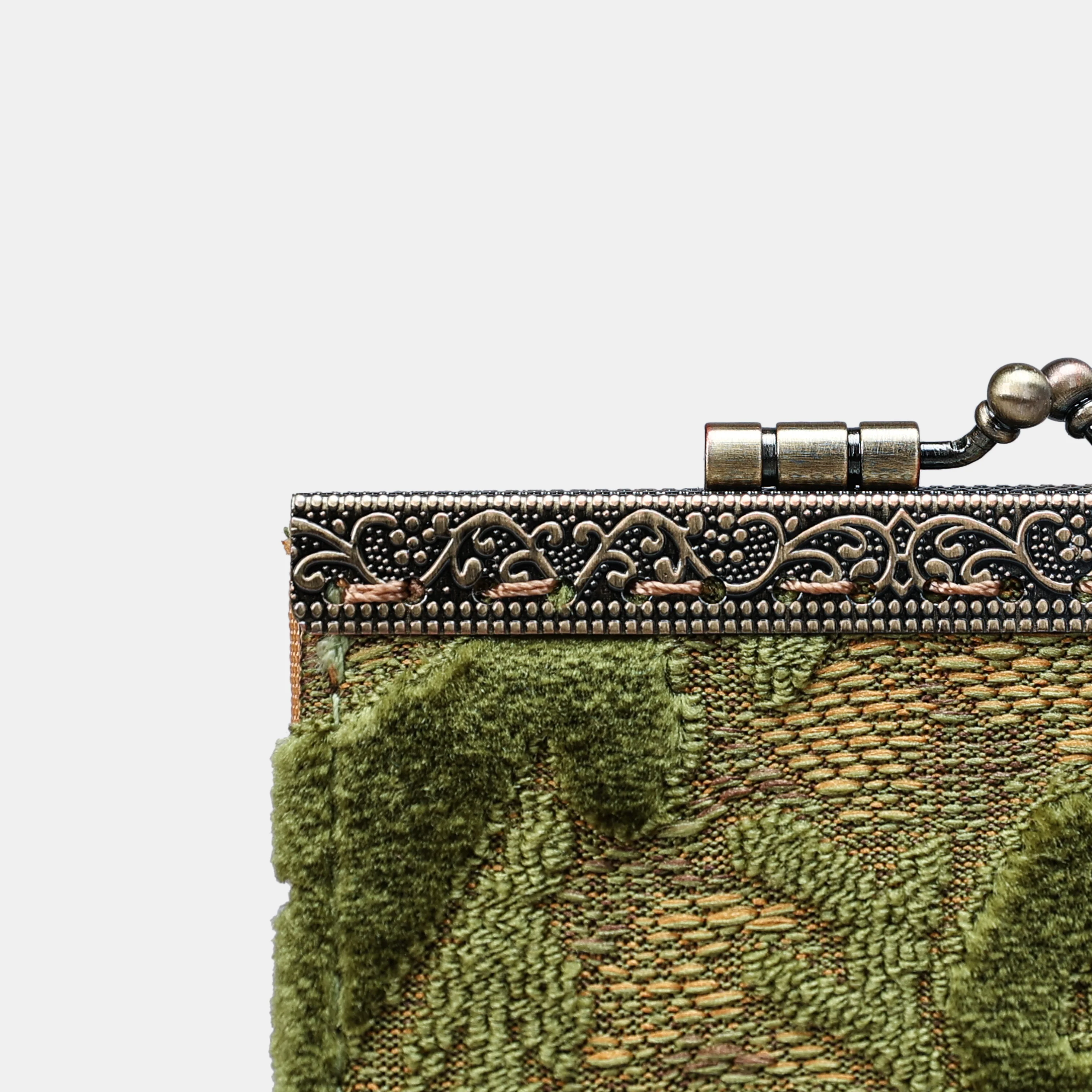 Burnout Velvet Fern Green Card Wallet - Image 6