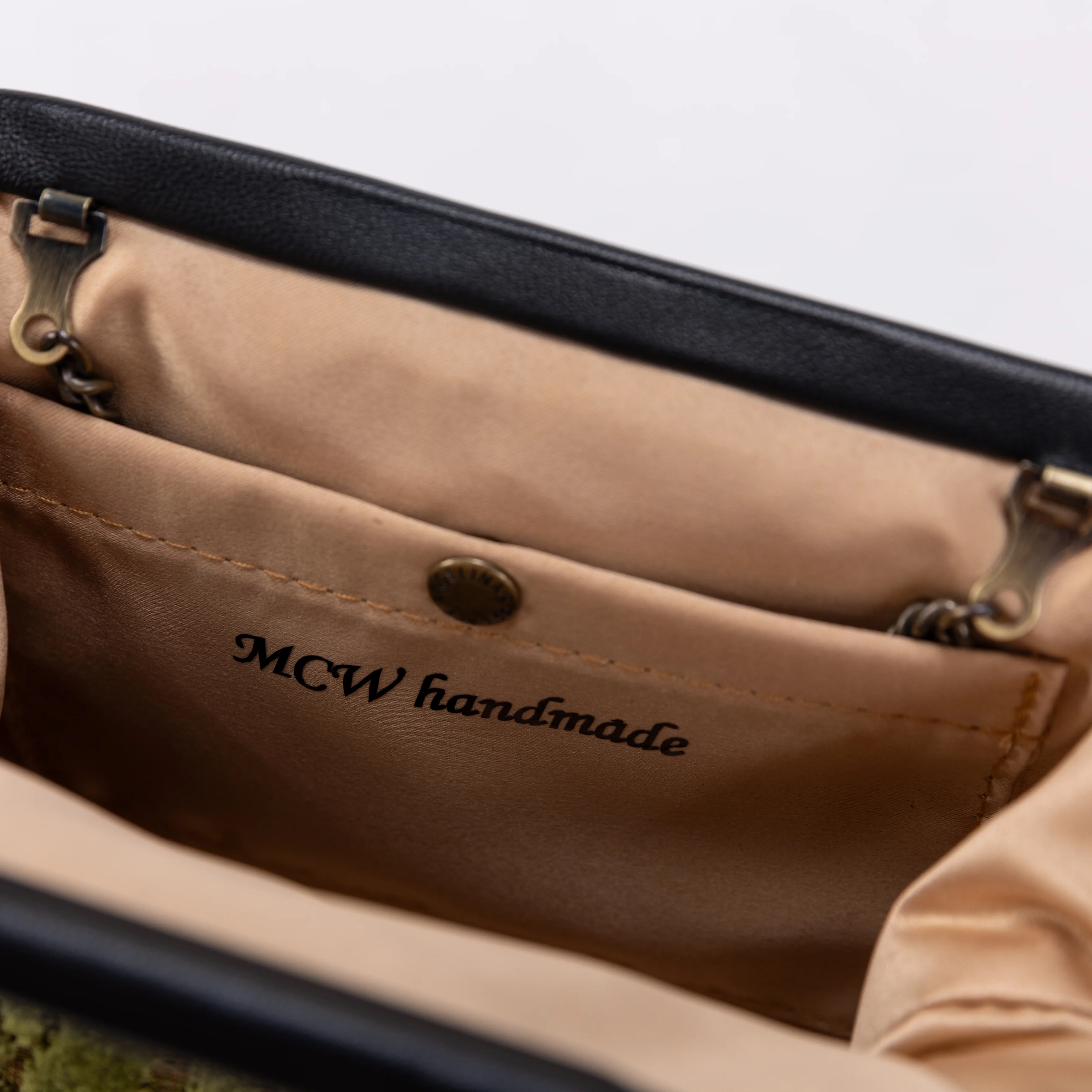 Burnout Velvet Fern Green Alma Clutch - Image 3