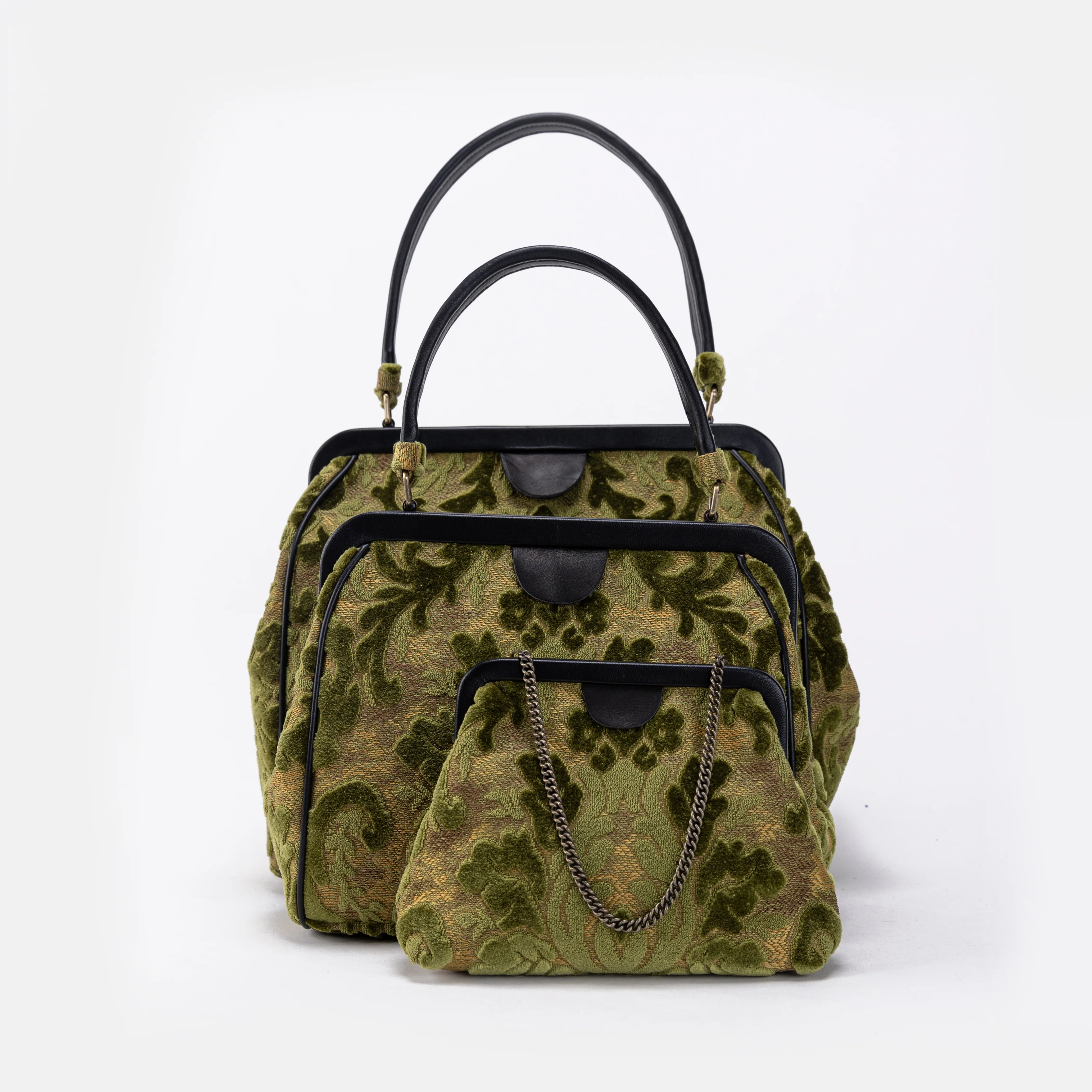 Burnout Velvet Fern Green Alma Satchel - Image 7