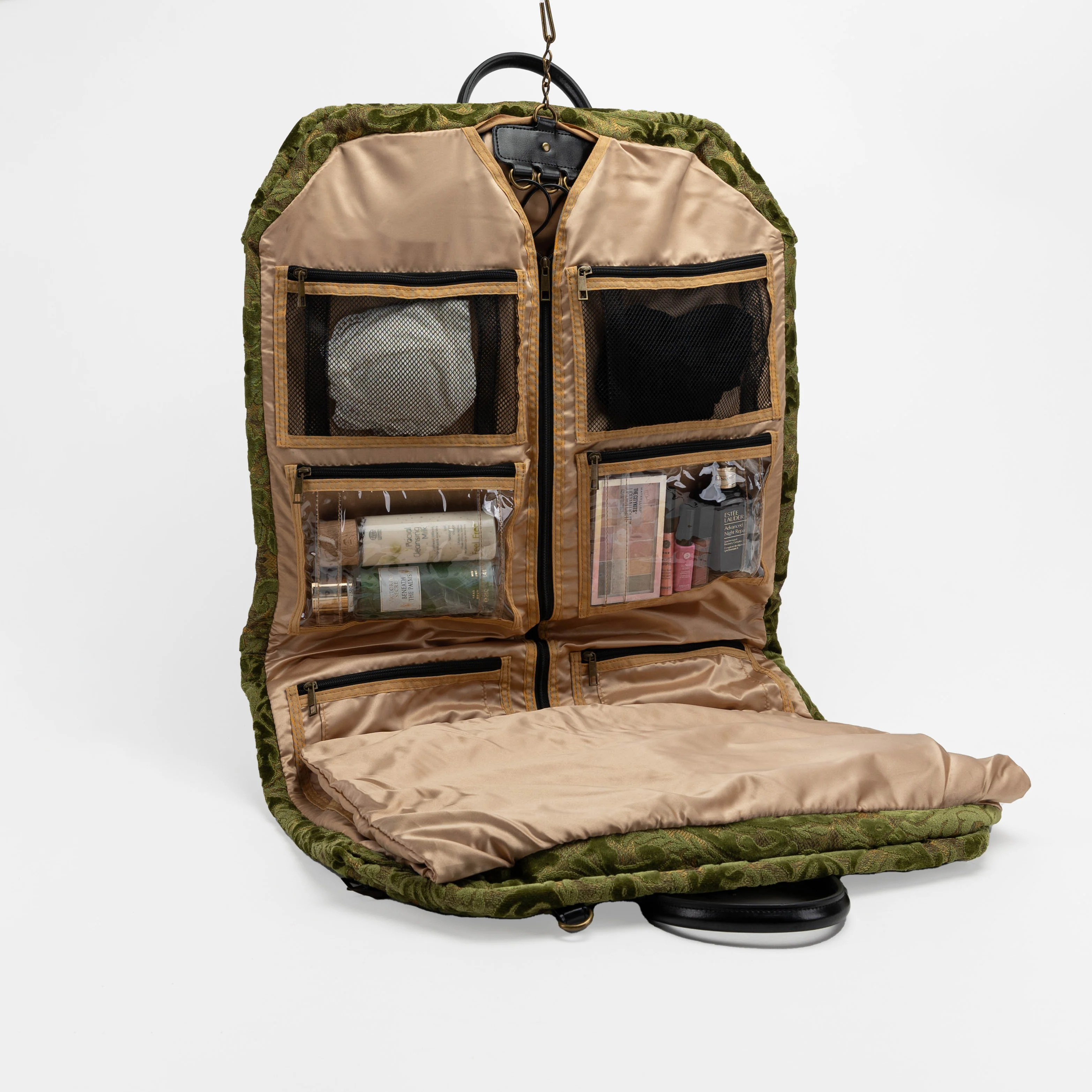 Burnout Velvet Fern Green Carpet Garment Bag - Image 7