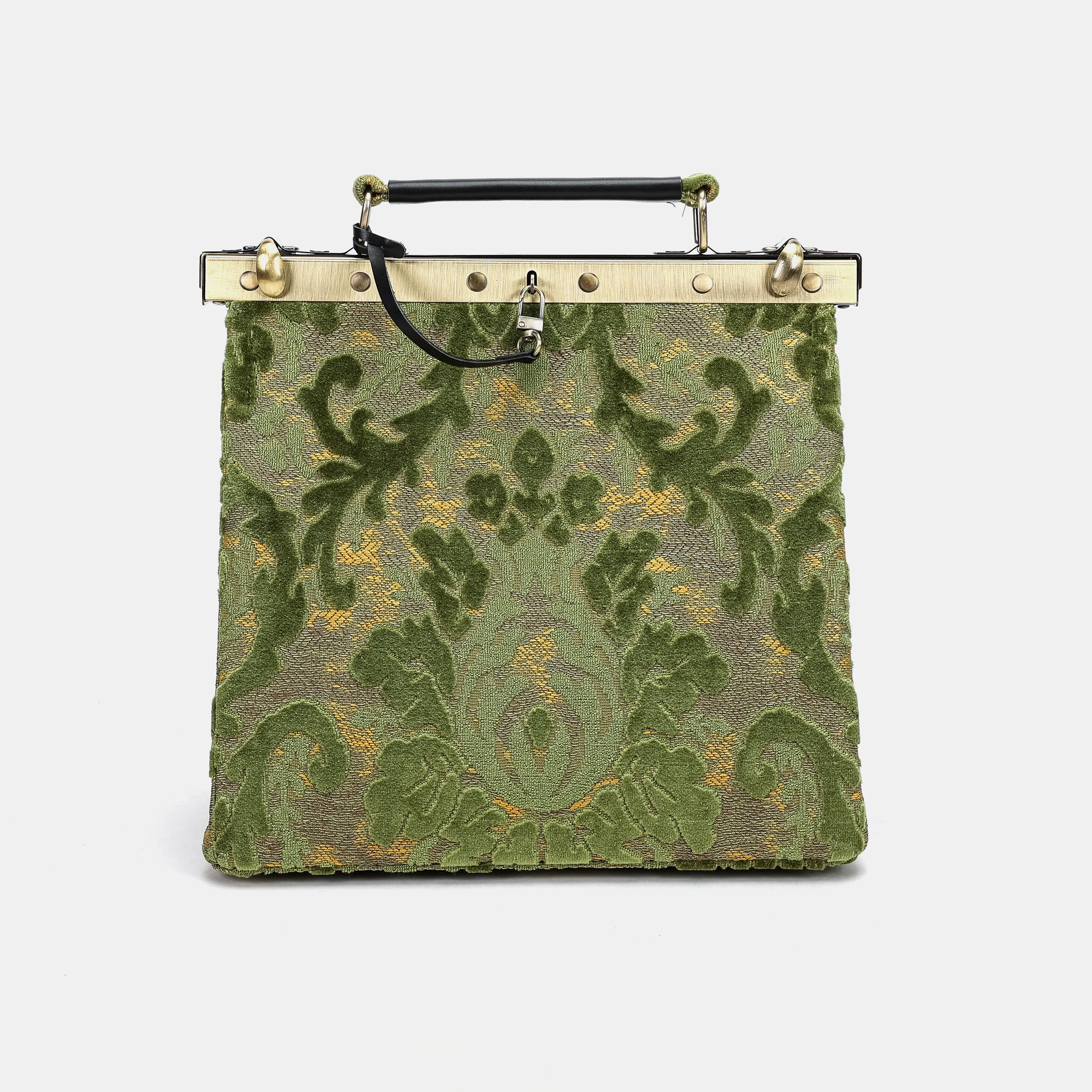 Burnout Velvet Fern Green Cecile Carpet Purse Gladstone Bag