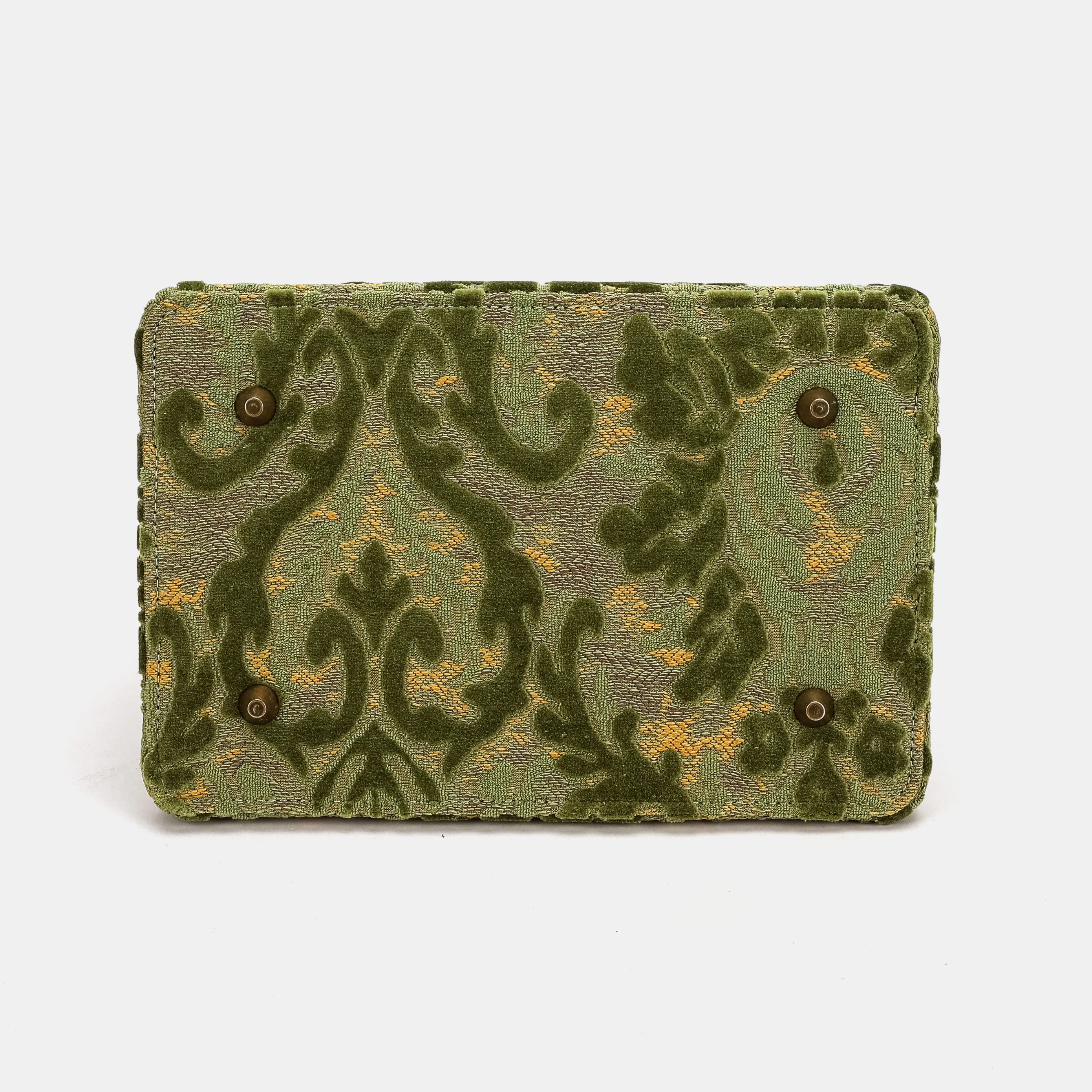 Burnout Velvet Fern Green Cecile Carpet Purse Gladstone Bag - Image 10