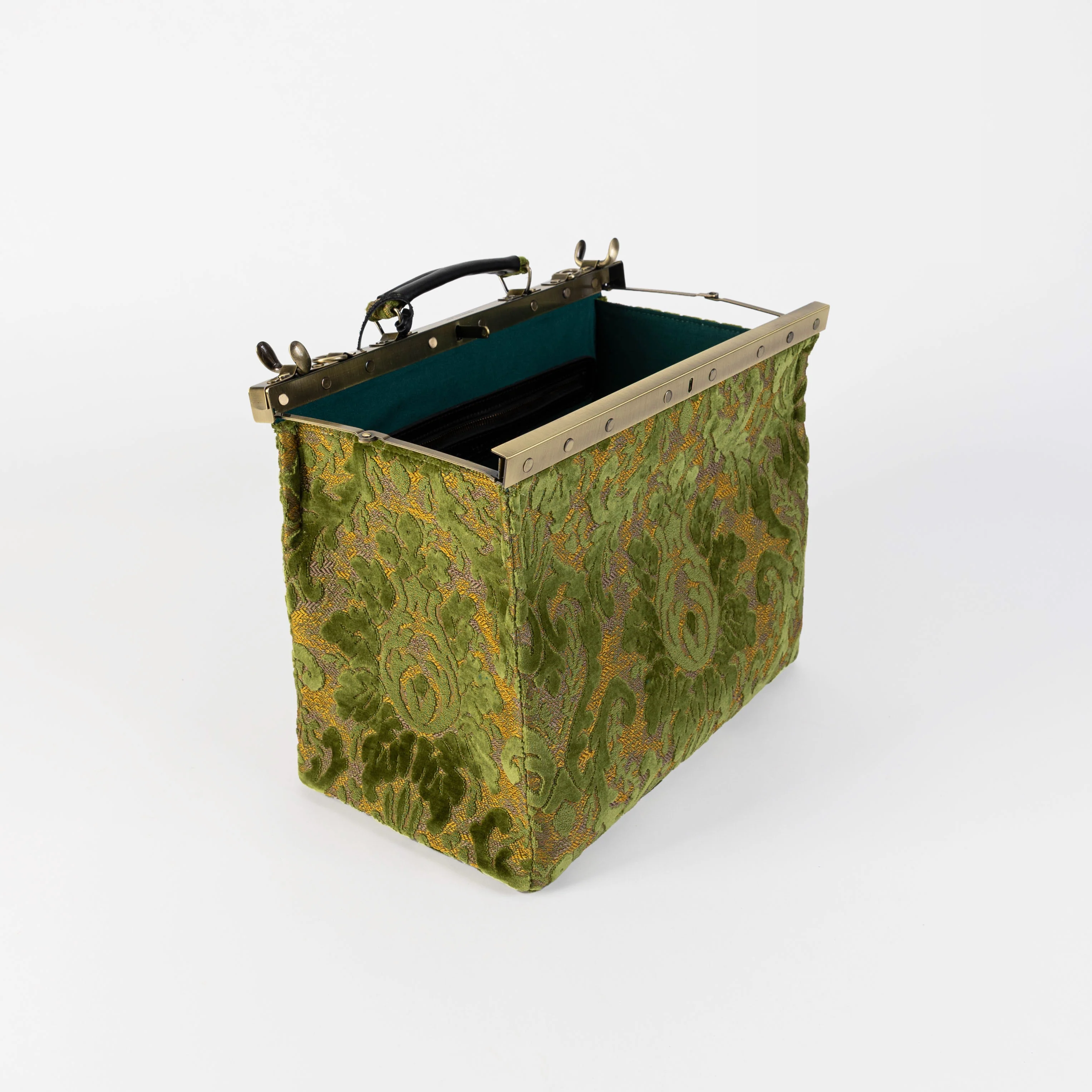 Burnout Velvet Fern Green Celine Carpet Gladstone Bag - Image 10