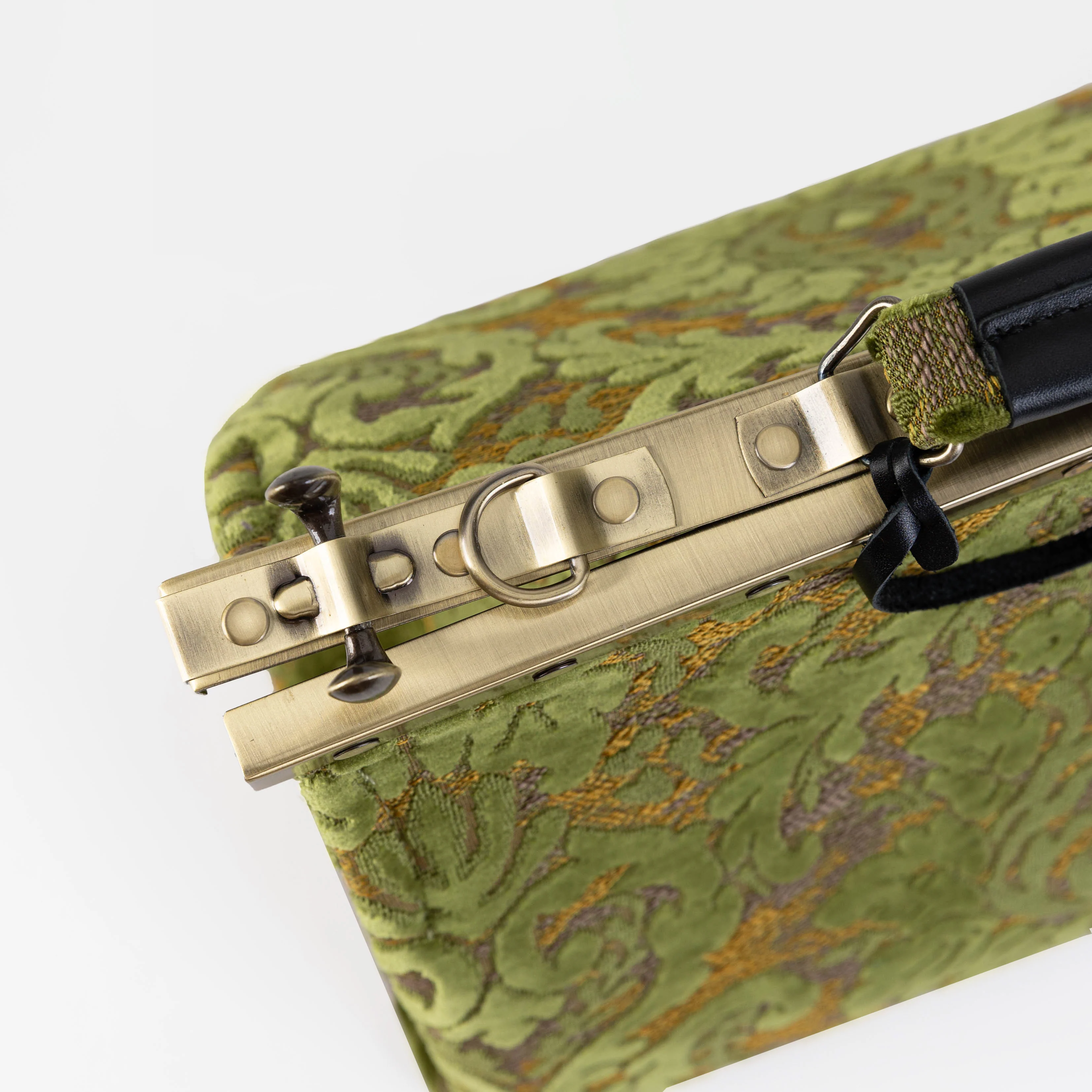 Burnout Velvet Fern Green Celine Carpet Gladstone Bag - Image 6