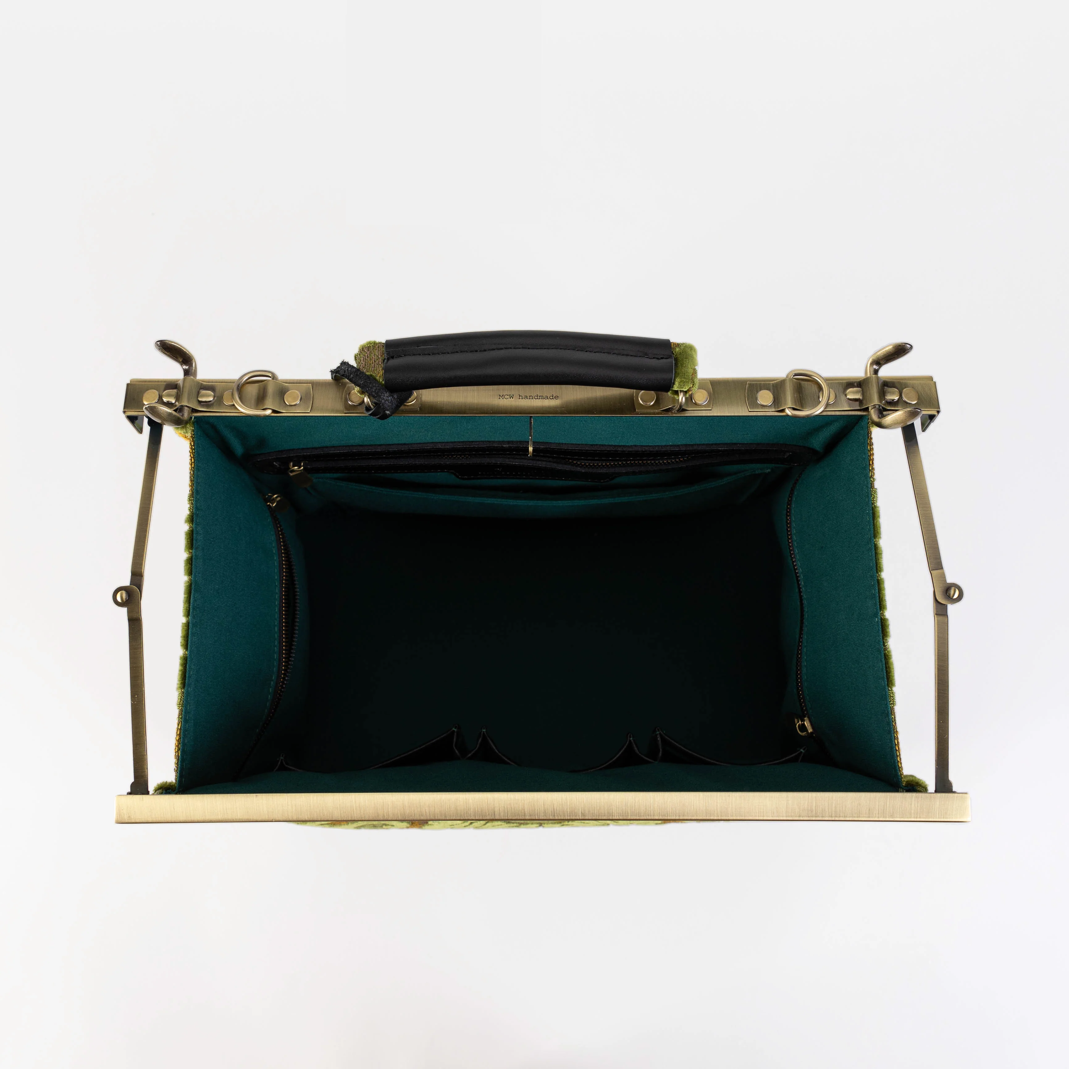 Burnout Velvet Fern Green Celine Carpet Gladstone Bag - Image 7