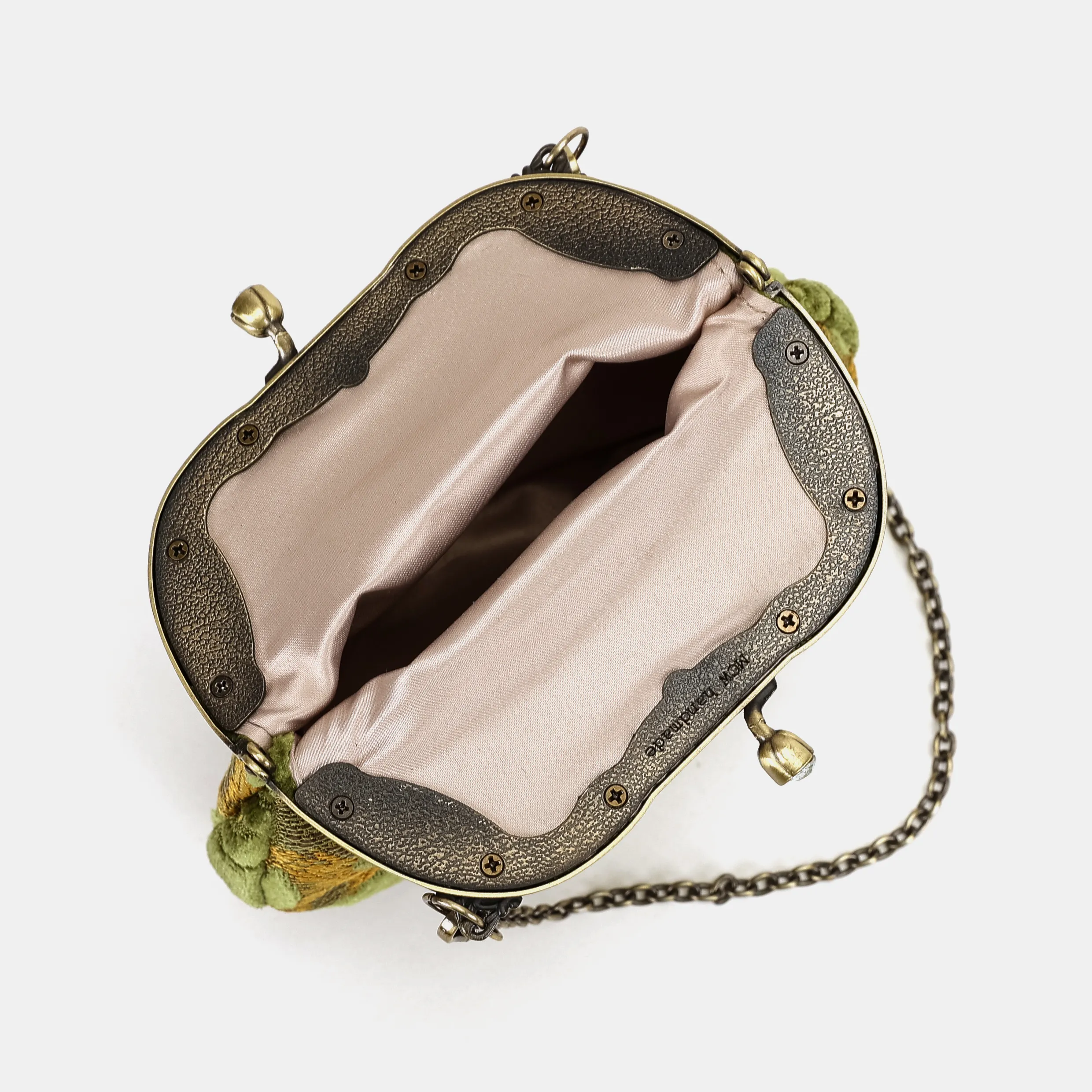 Burnout Velvet Fern Green Chatelaine Purse Medium - Image 4