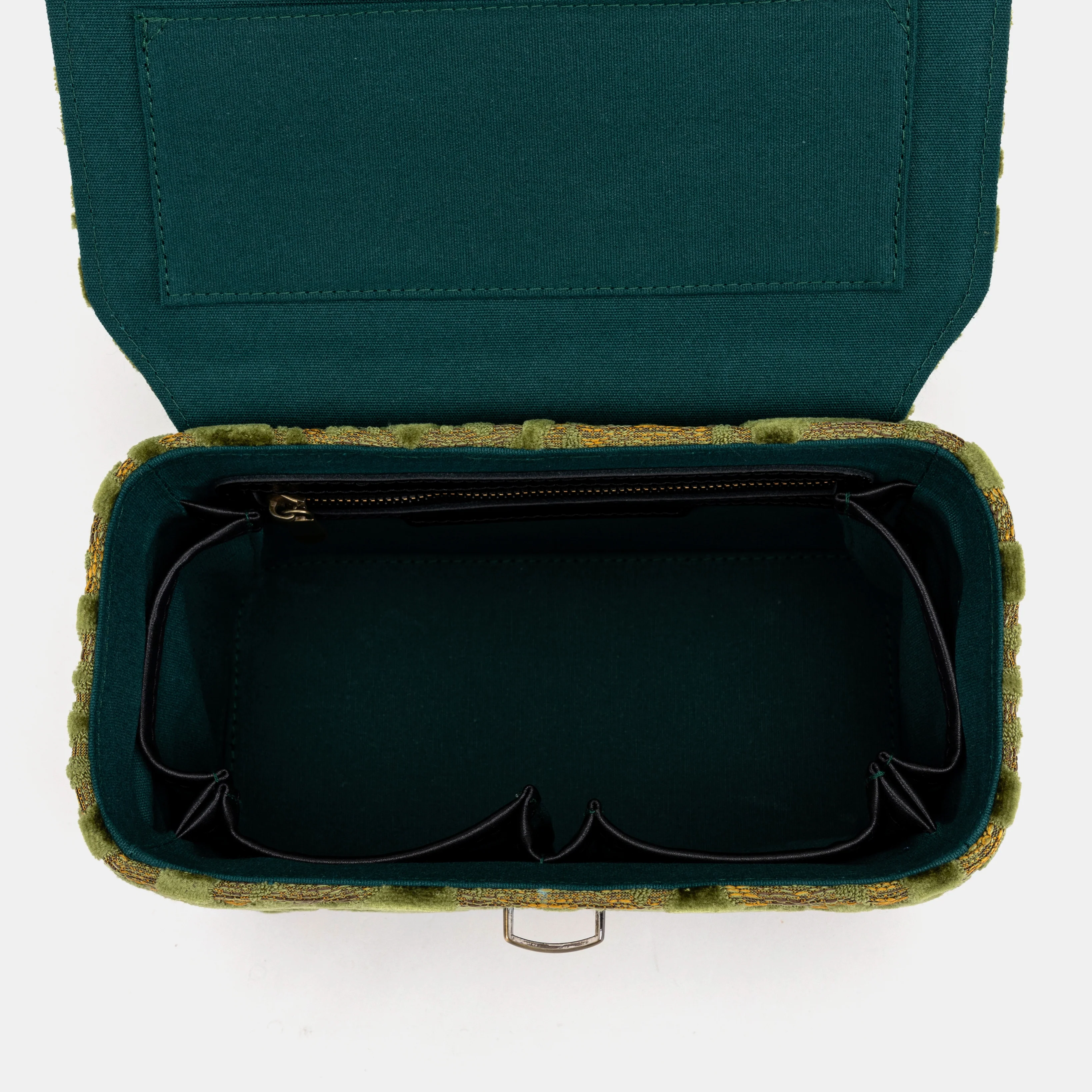 Burnout Velvet Fern Green Clara Medium Train Case Purse - Image 4