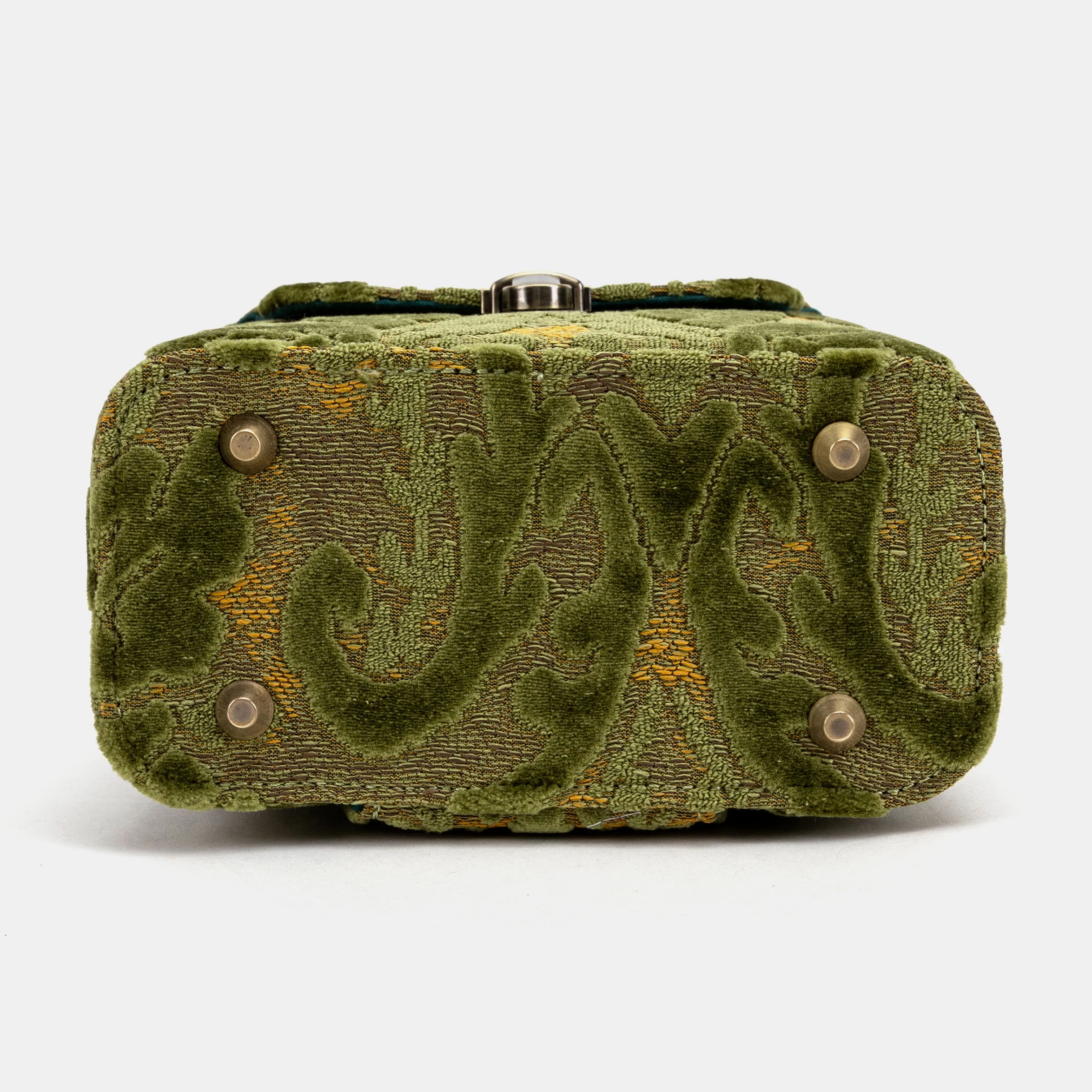 Burnout Velvet Fern Green Emma Small Train Case Crossbody - Image 10