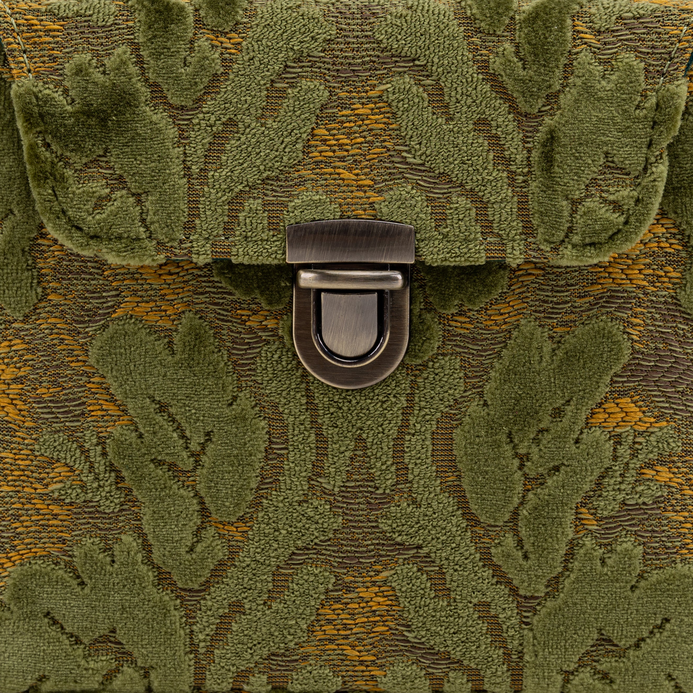 Burnout Velvet Fern Green Emma Small Train Case Crossbody - Image 5