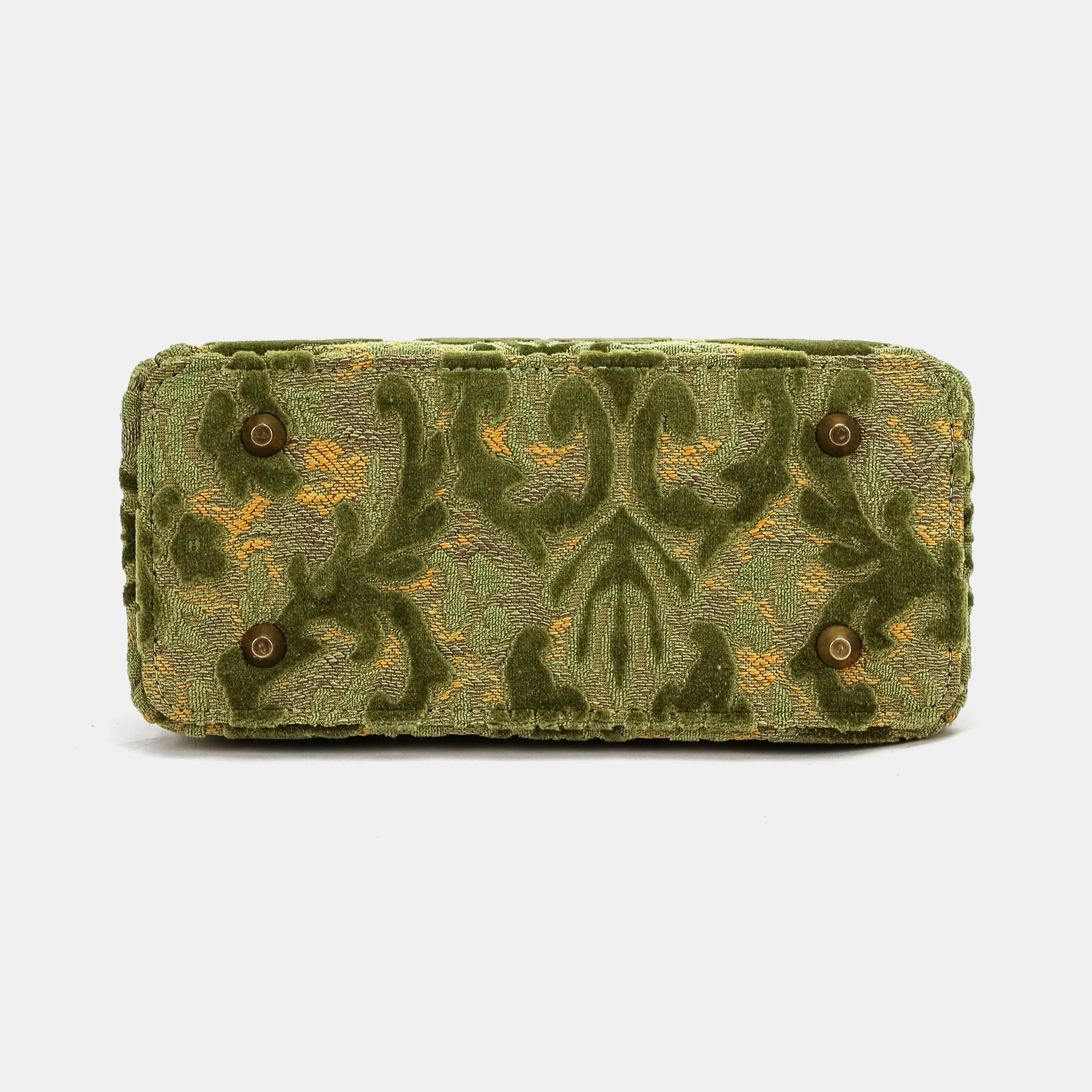 Burnout Velvet Fern Green Helena Carpet Backpack Gladstone Bag - Image 10