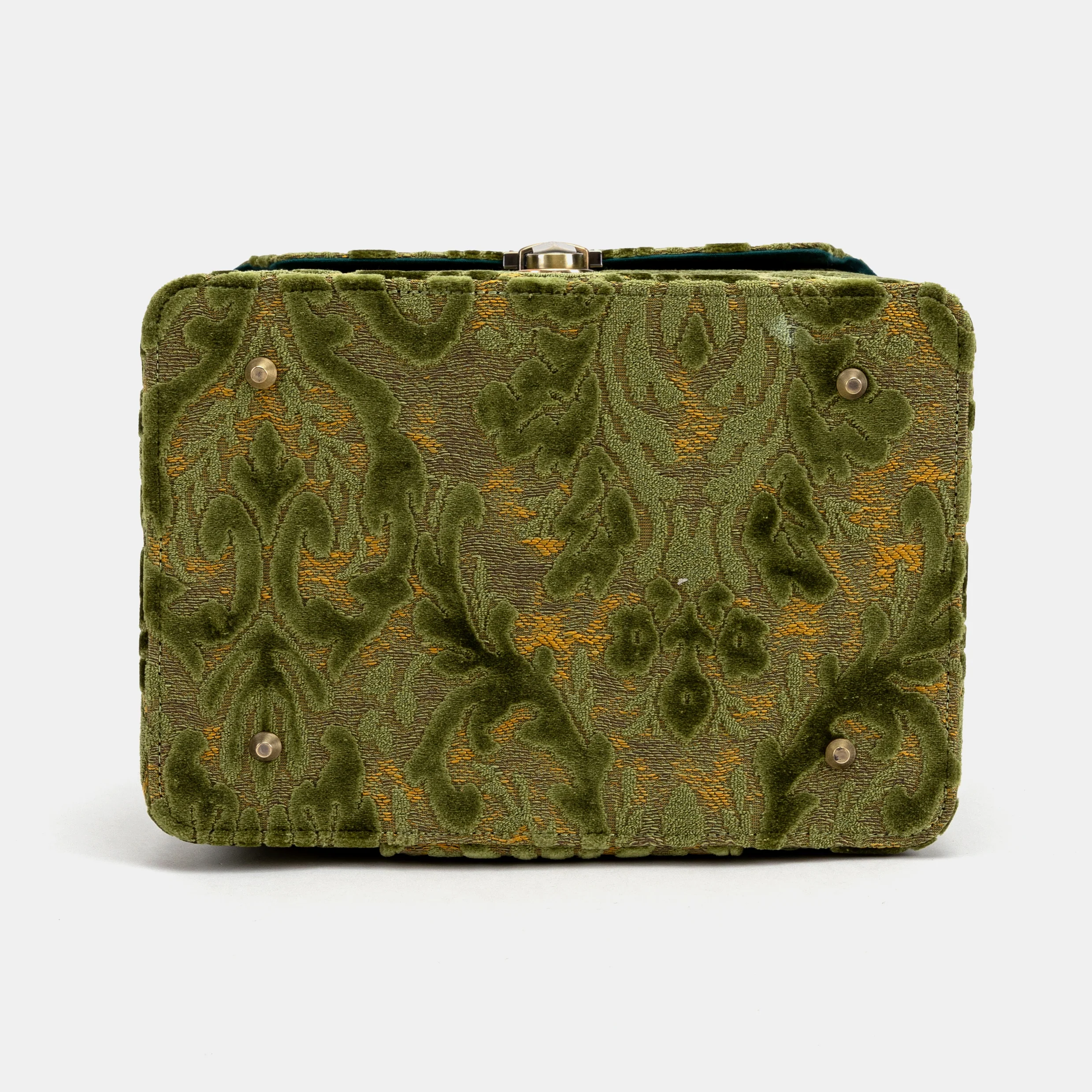 Burnout Velvet Fern Green Josephine Large Train Case - Image 8