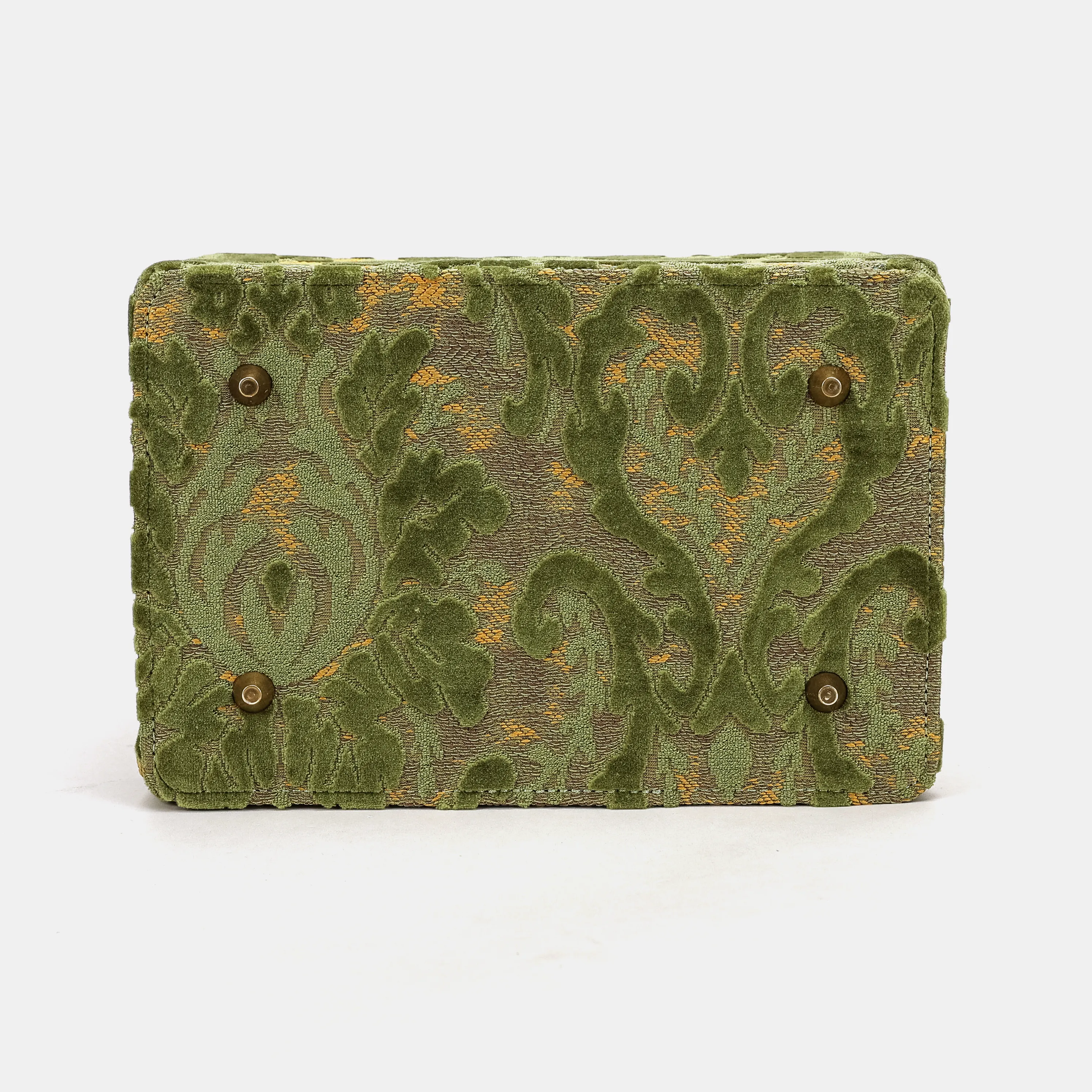 Burnout Velvet Fern Green Vivienne Carpet Purse Gladstone Bag - Image 10