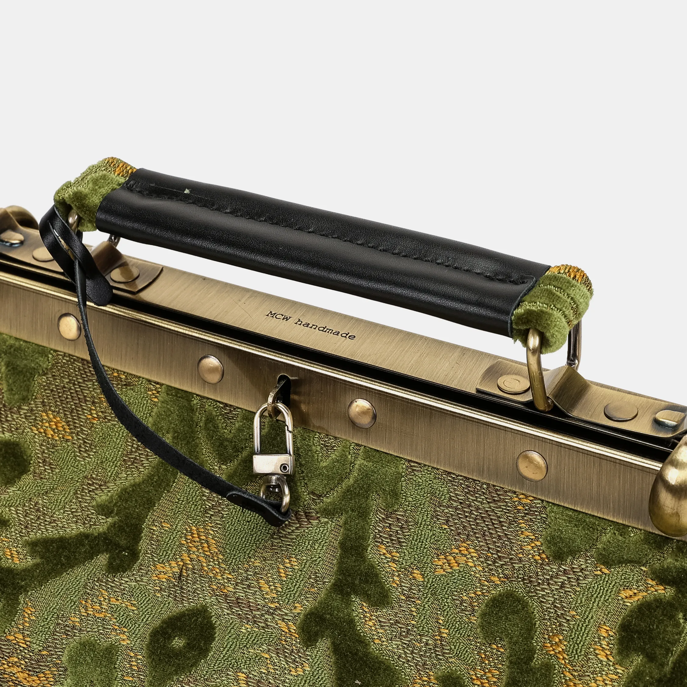Burnout Velvet Fern Green Vivienne Carpet Purse Gladstone Bag - Image 7