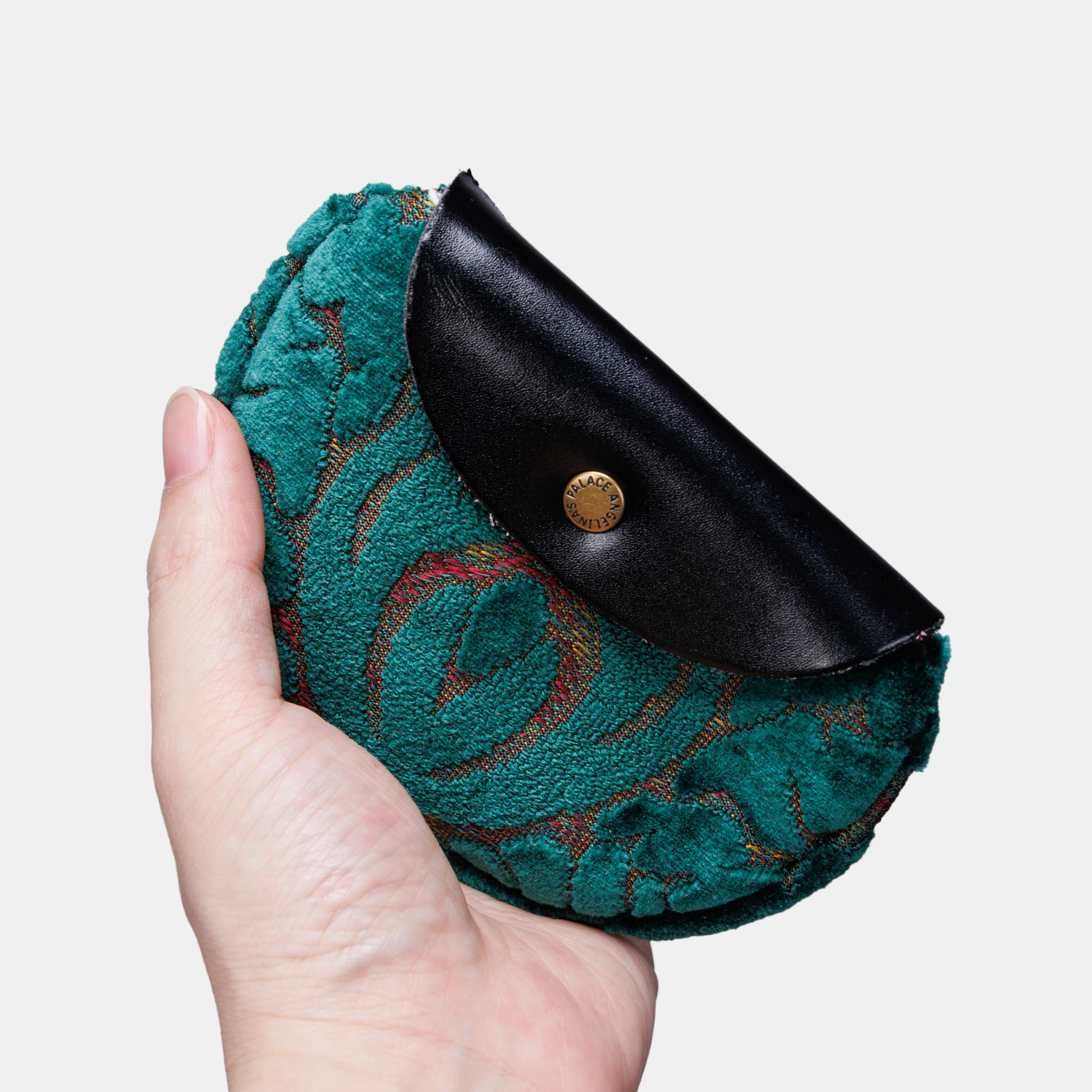 Burnout Velvet Jade Green Rosary Bag