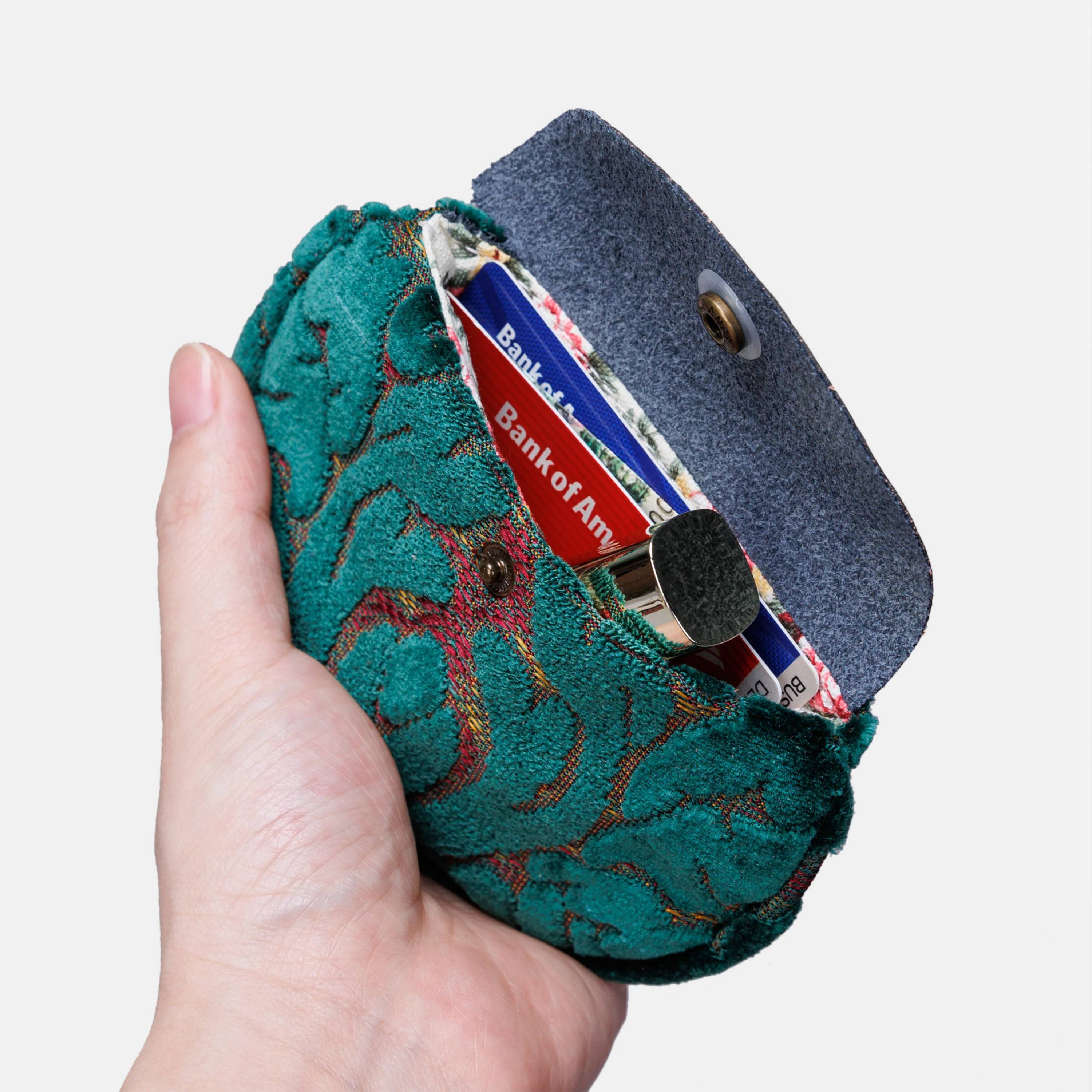 Burnout Velvet Jade Green Rosary Bag - Image 2