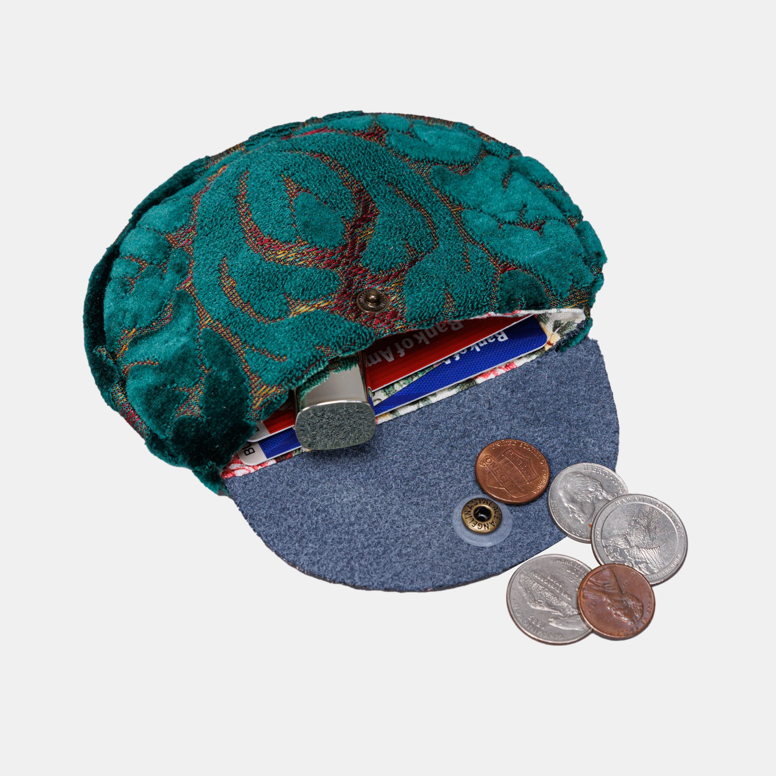 Burnout Velvet Jade Green Rosary Bag - Image 3