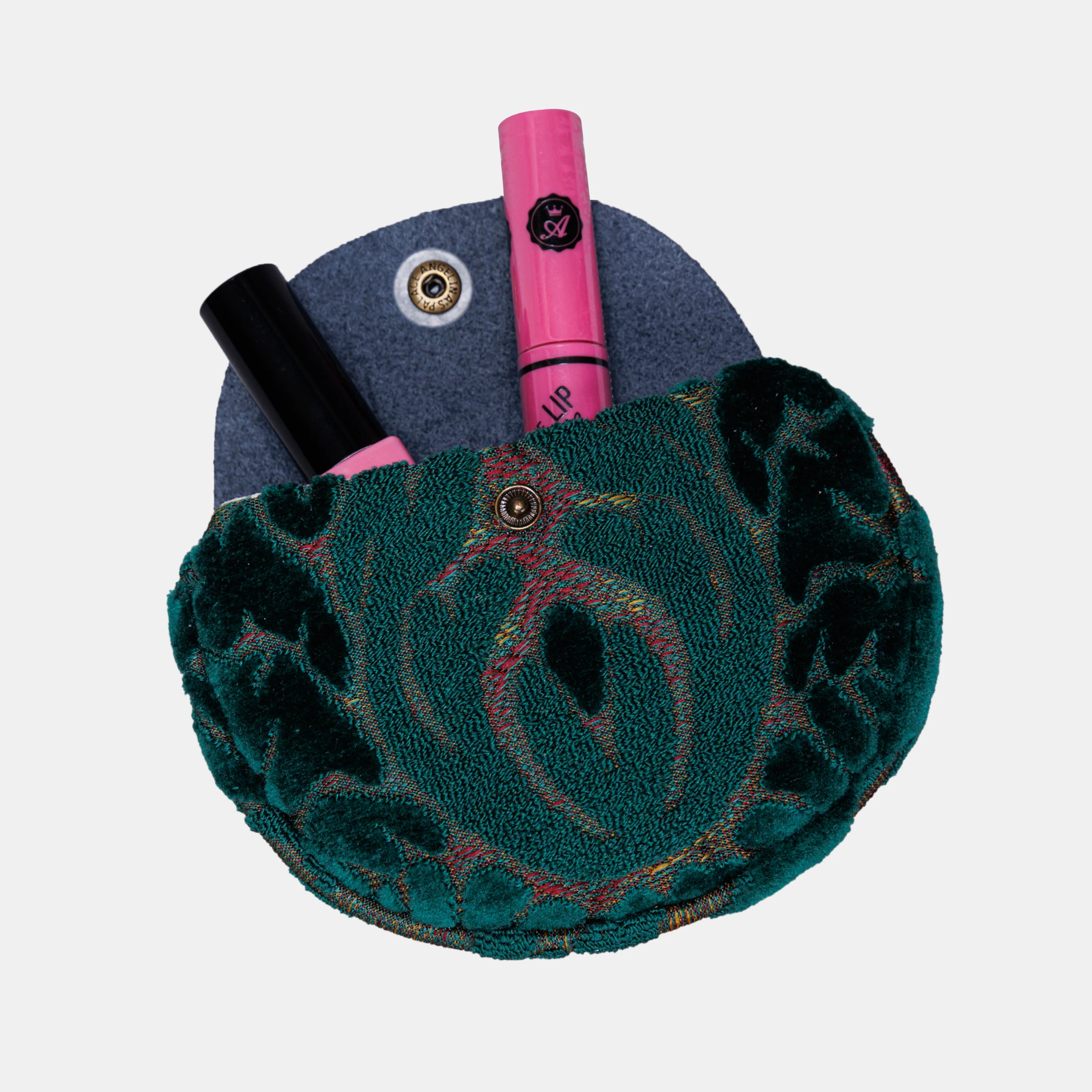 Burnout Velvet Jade Green Rosary Bag - Image 6