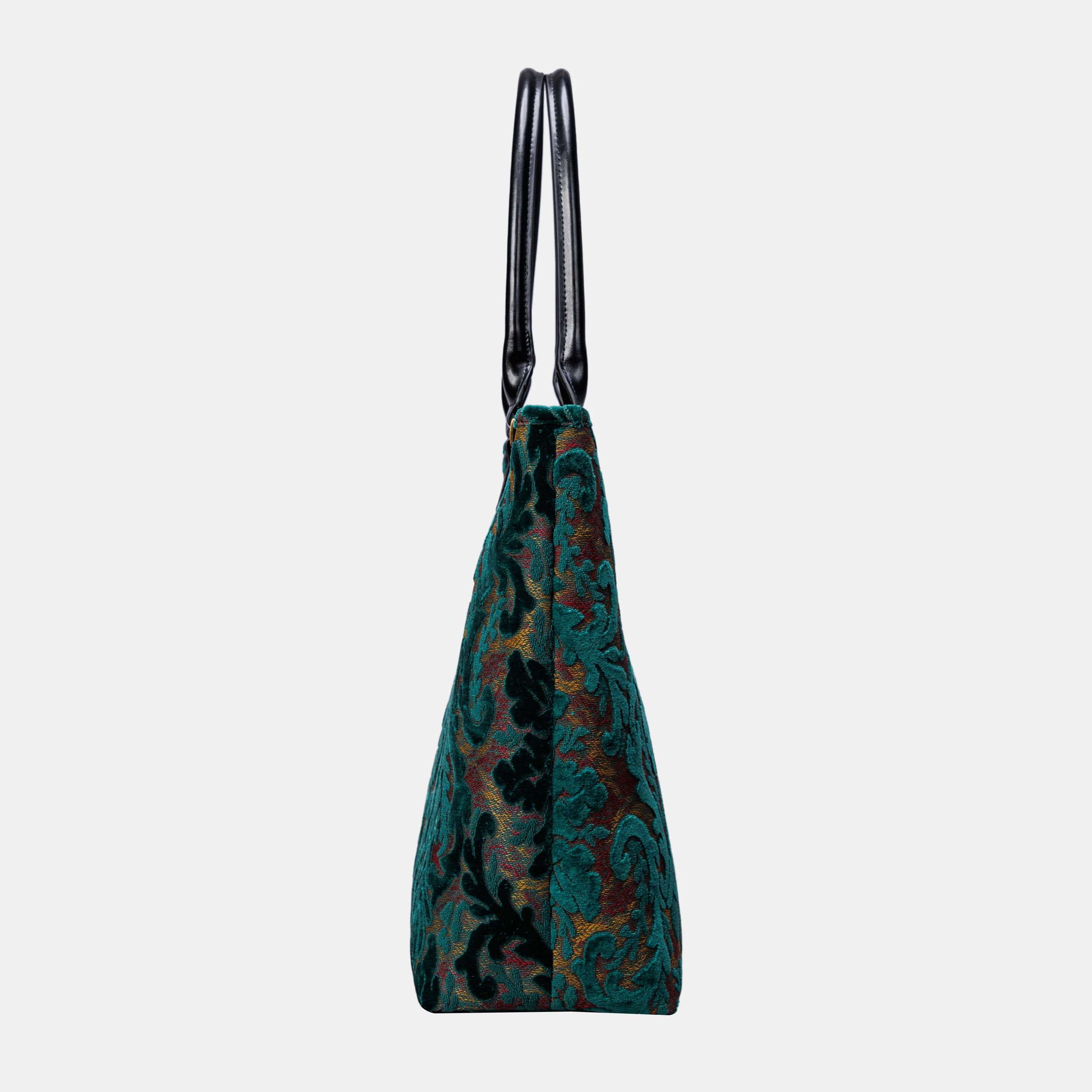Burnout Velvet Jade Green Carpet Tote Shopper - Image 6