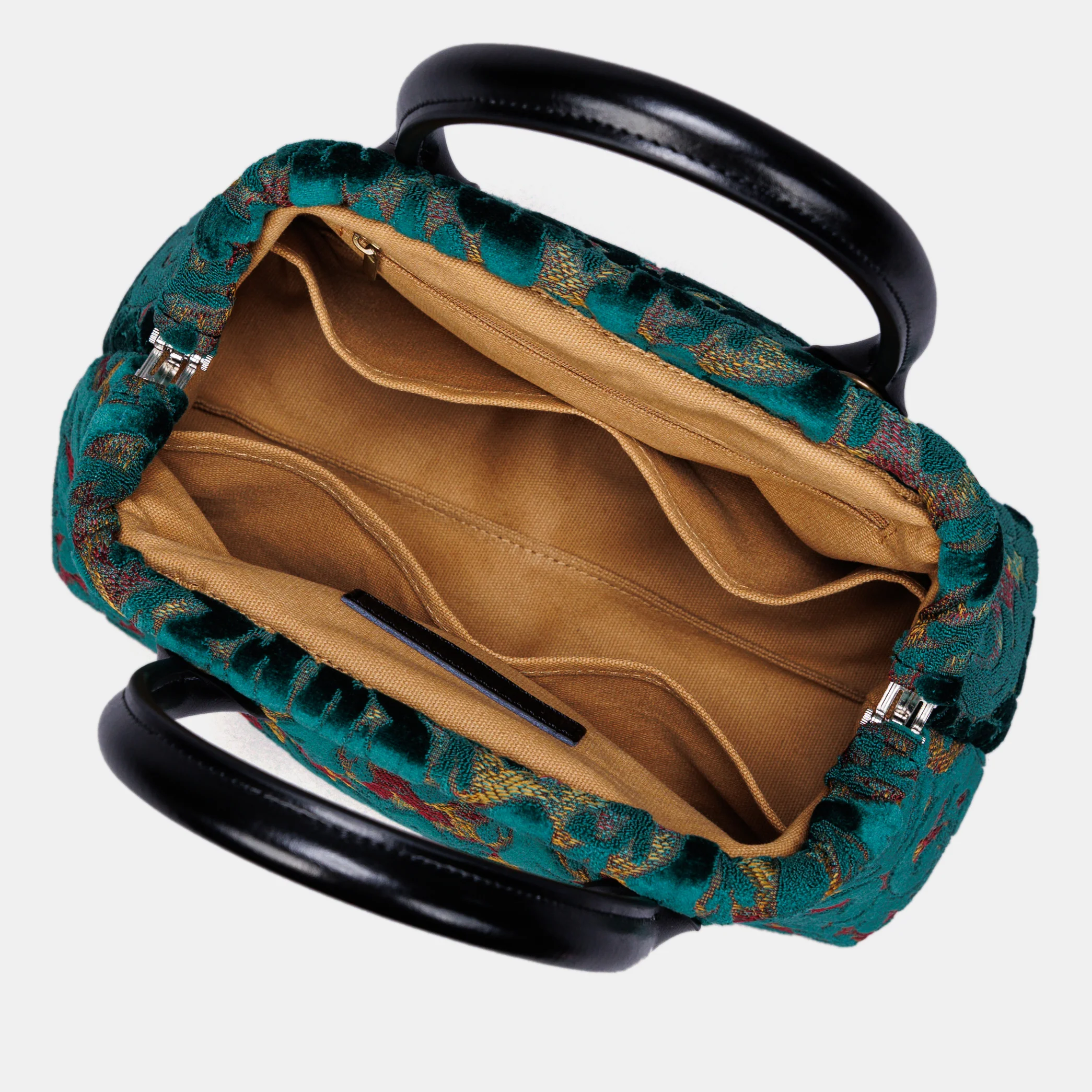 Burnout Velvet Jade Green Carpet Satchel - Image 7