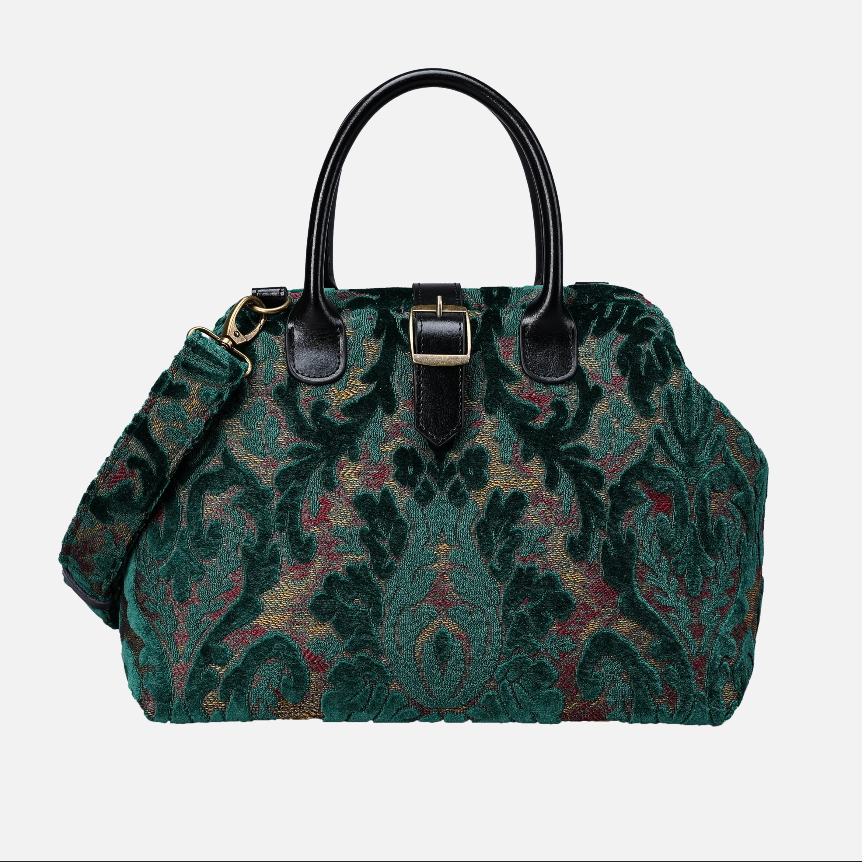 Burnout Velvet Jade Green Carpet Handbag Purse
