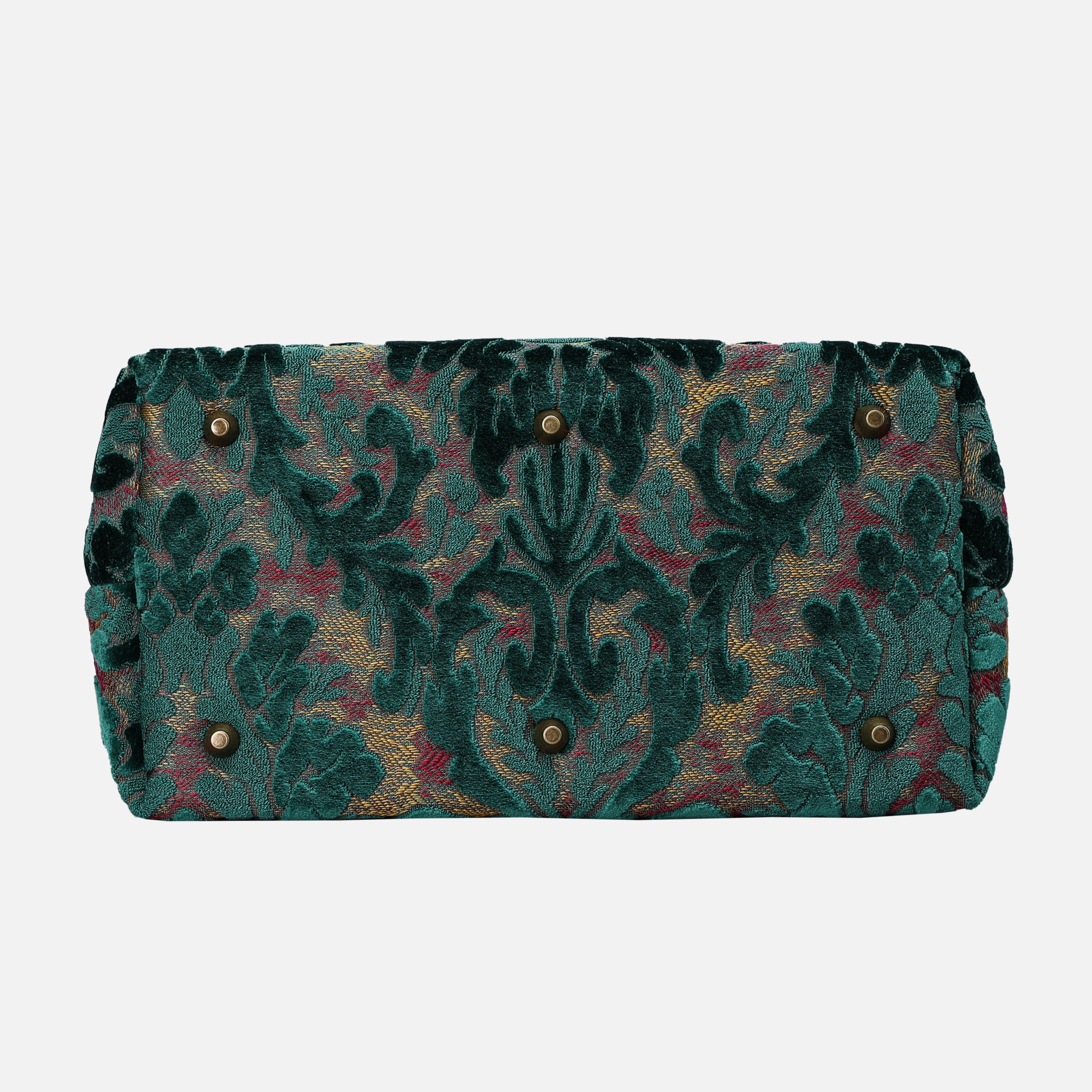 Burnout Velvet Jade Green Carpet Handbag Purse - Image 6
