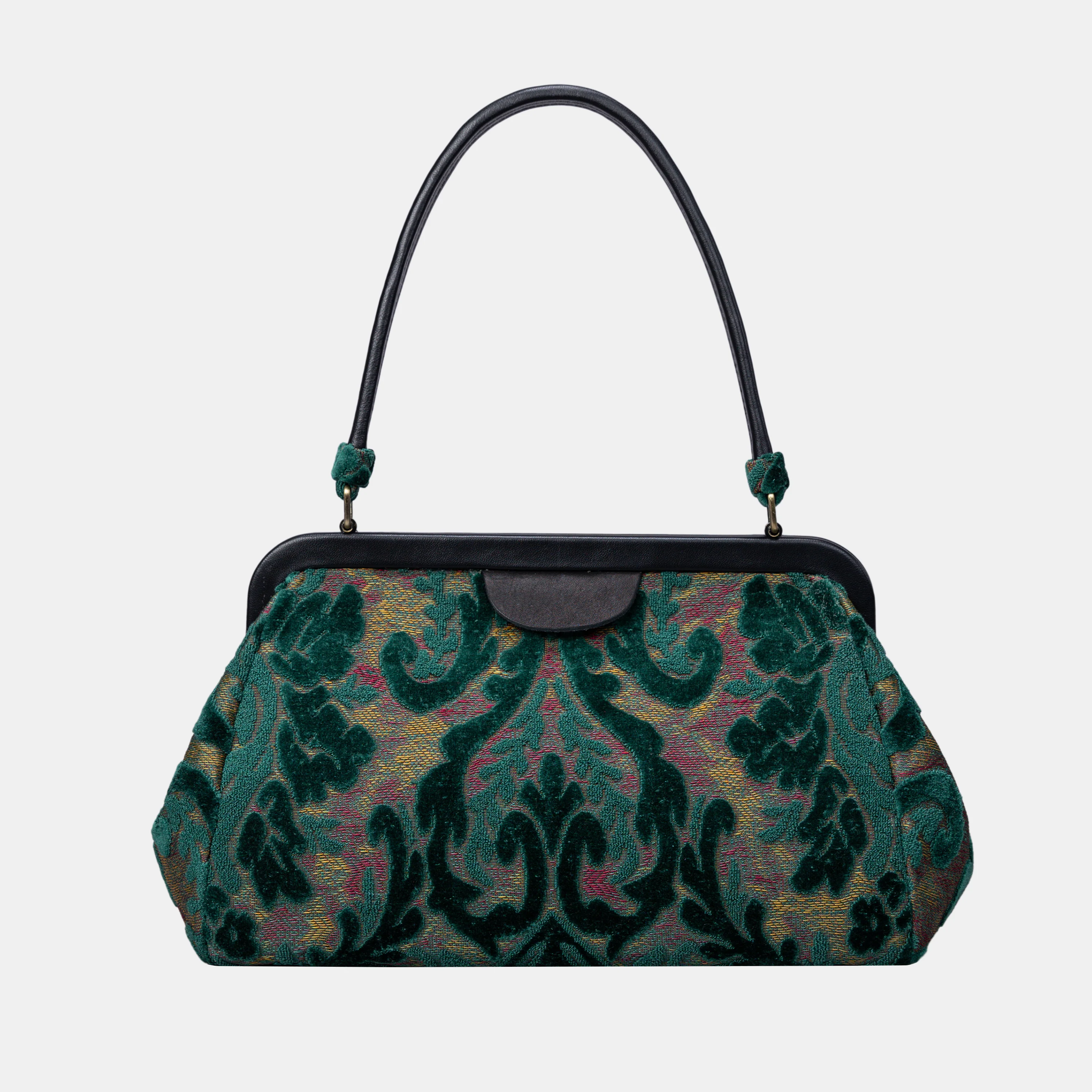 Burnout Velvet Jade Green Shoulder Bag - Image 5