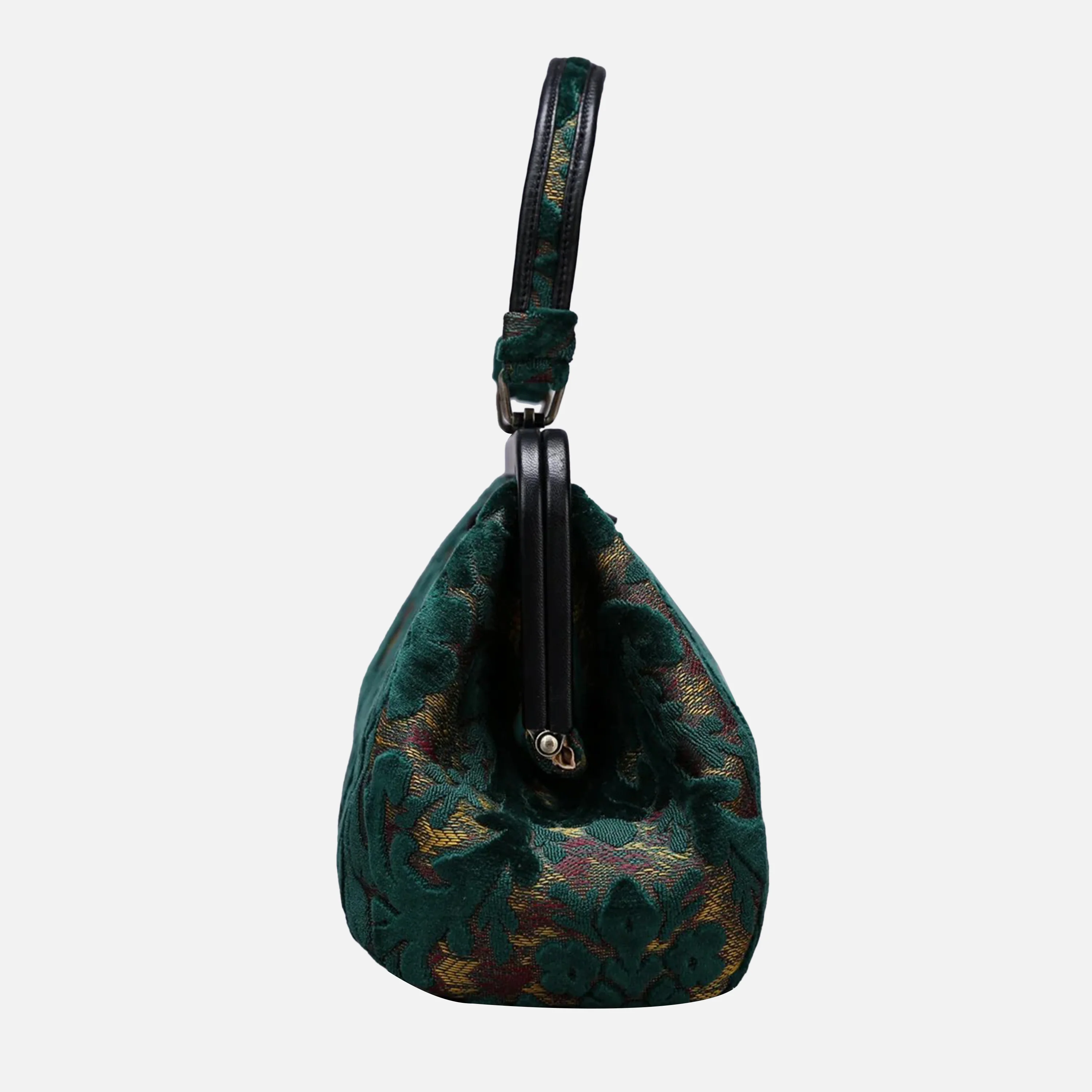 Burnout Velvet Jade Green Top Handle Purse - Image 4