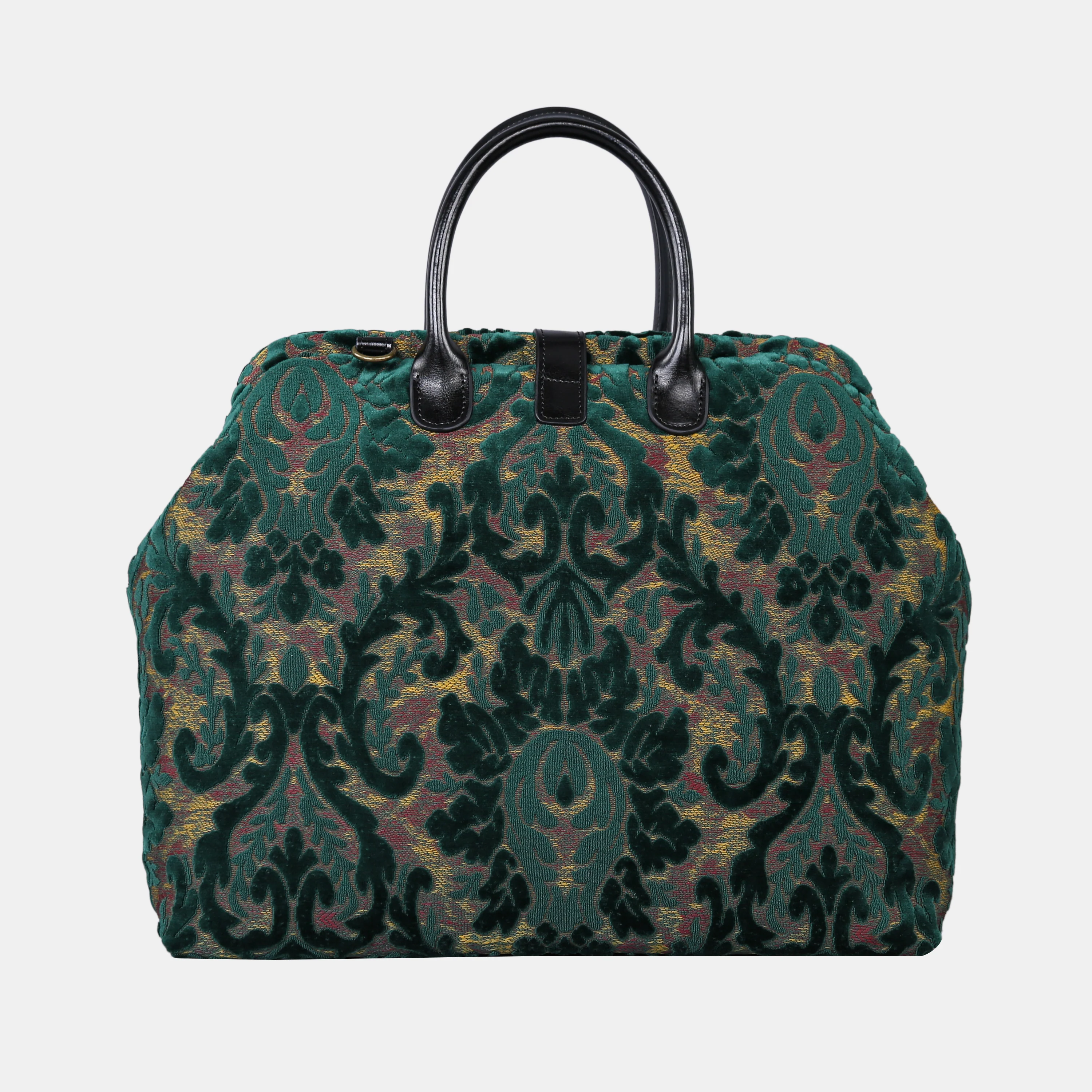 Burnout Velvet Jade Green Carpet Handbag Weekender - Image 5