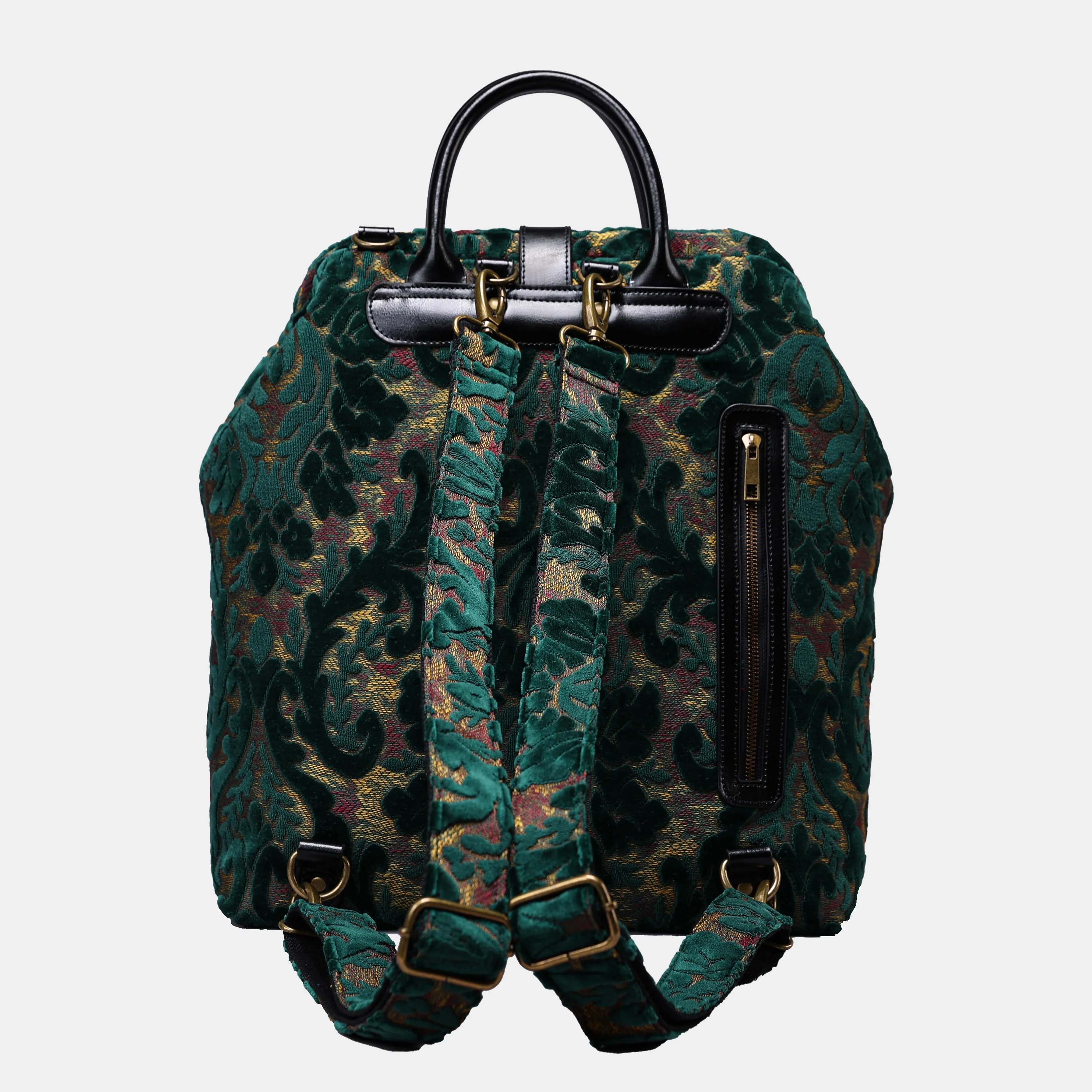Burnout Velvet Jade Green Carpet Laptop Backpack - Image 2