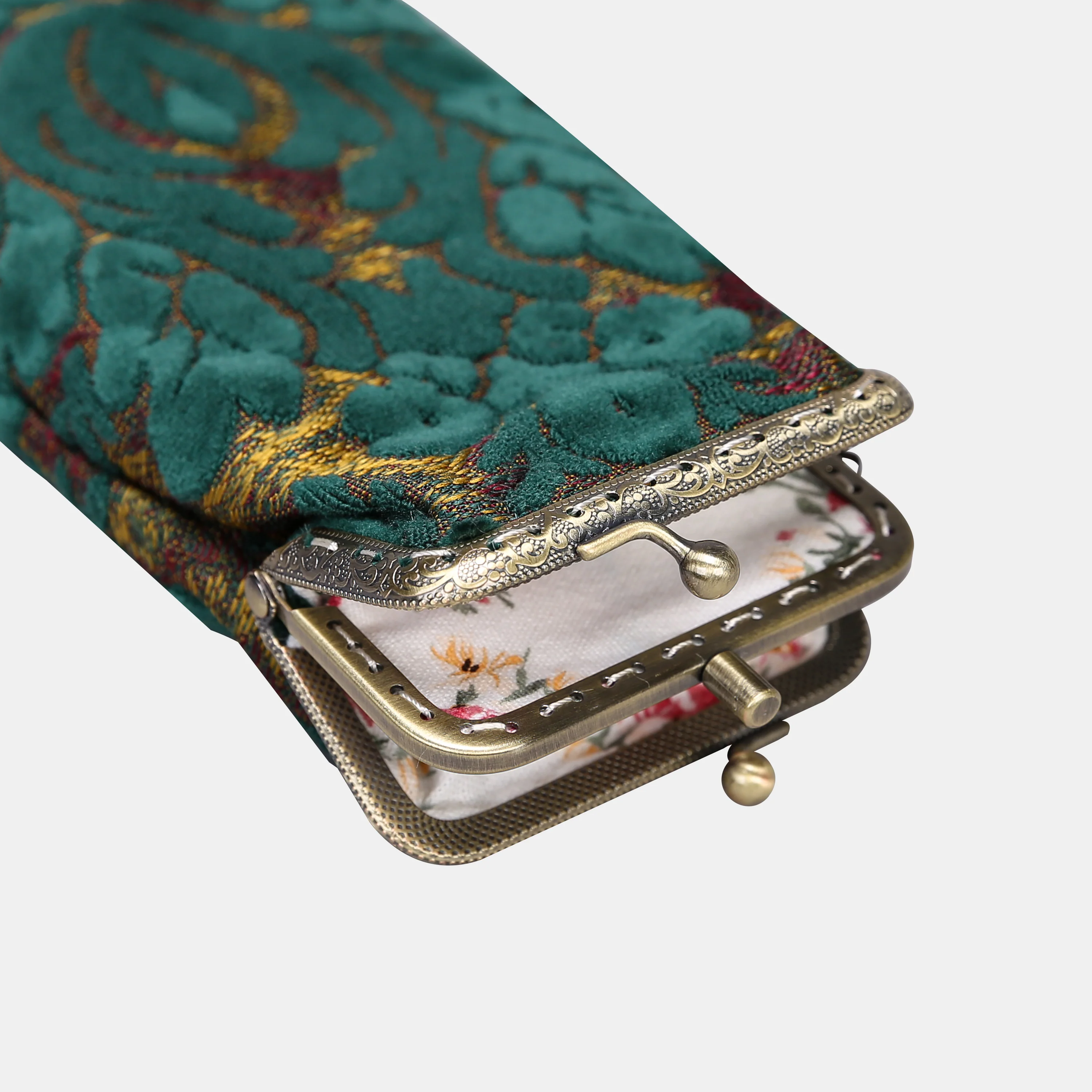 Burnout Velvet Jade Green Carpet Eyeglasses Case - Image 6