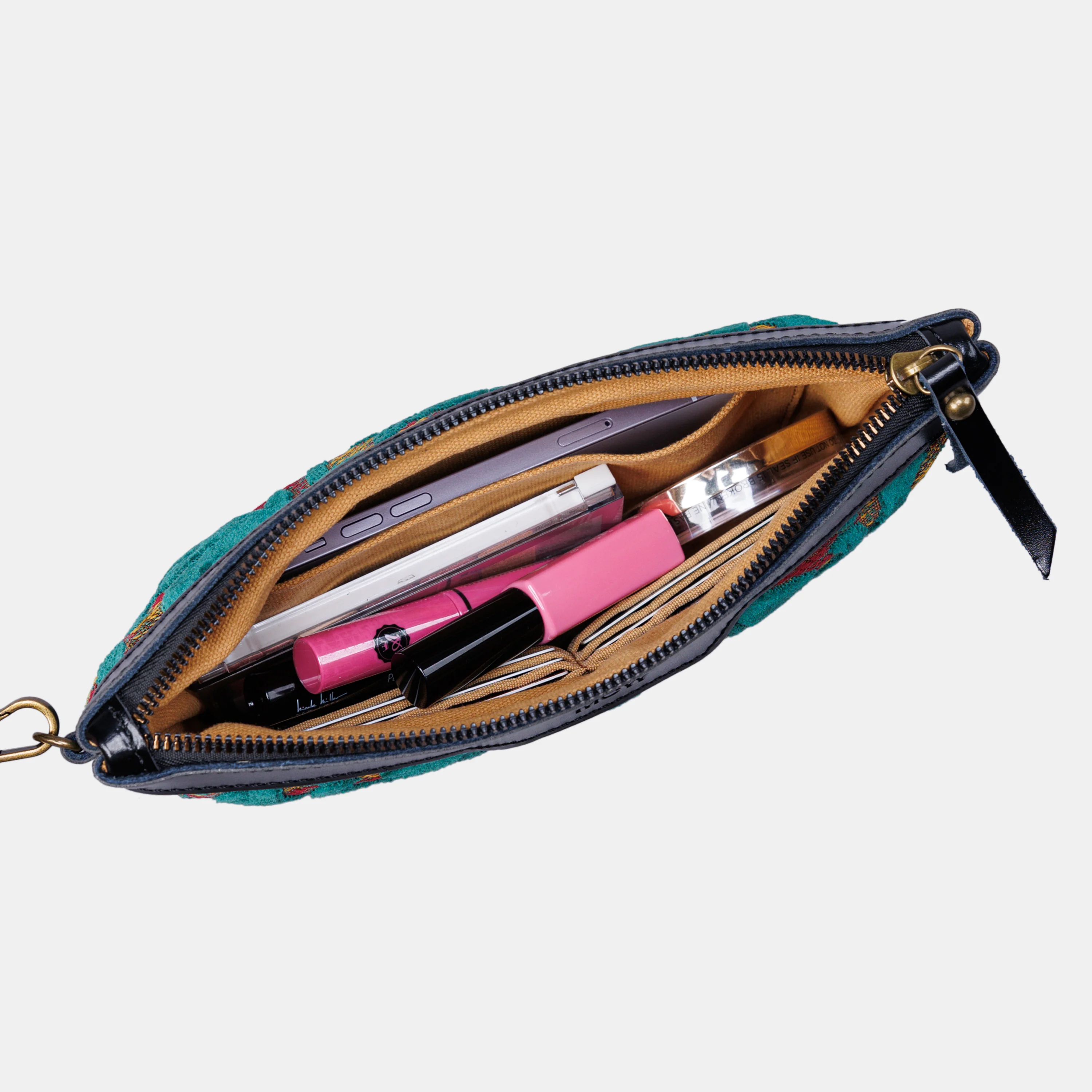 Burnout Velvet Jade Green Wristlet Clutch - Image 4