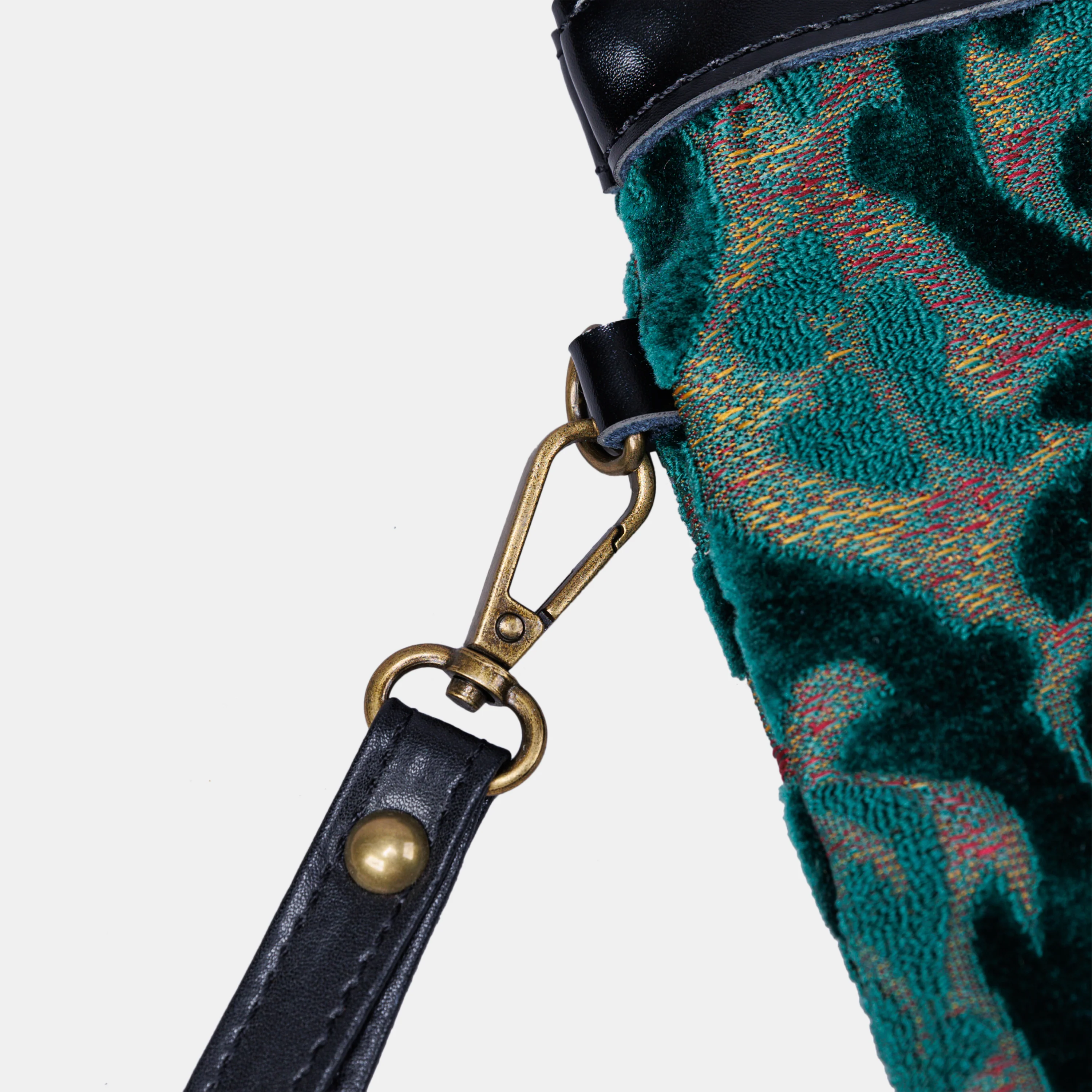 Burnout Velvet Jade Green Wristlet Clutch - Image 6